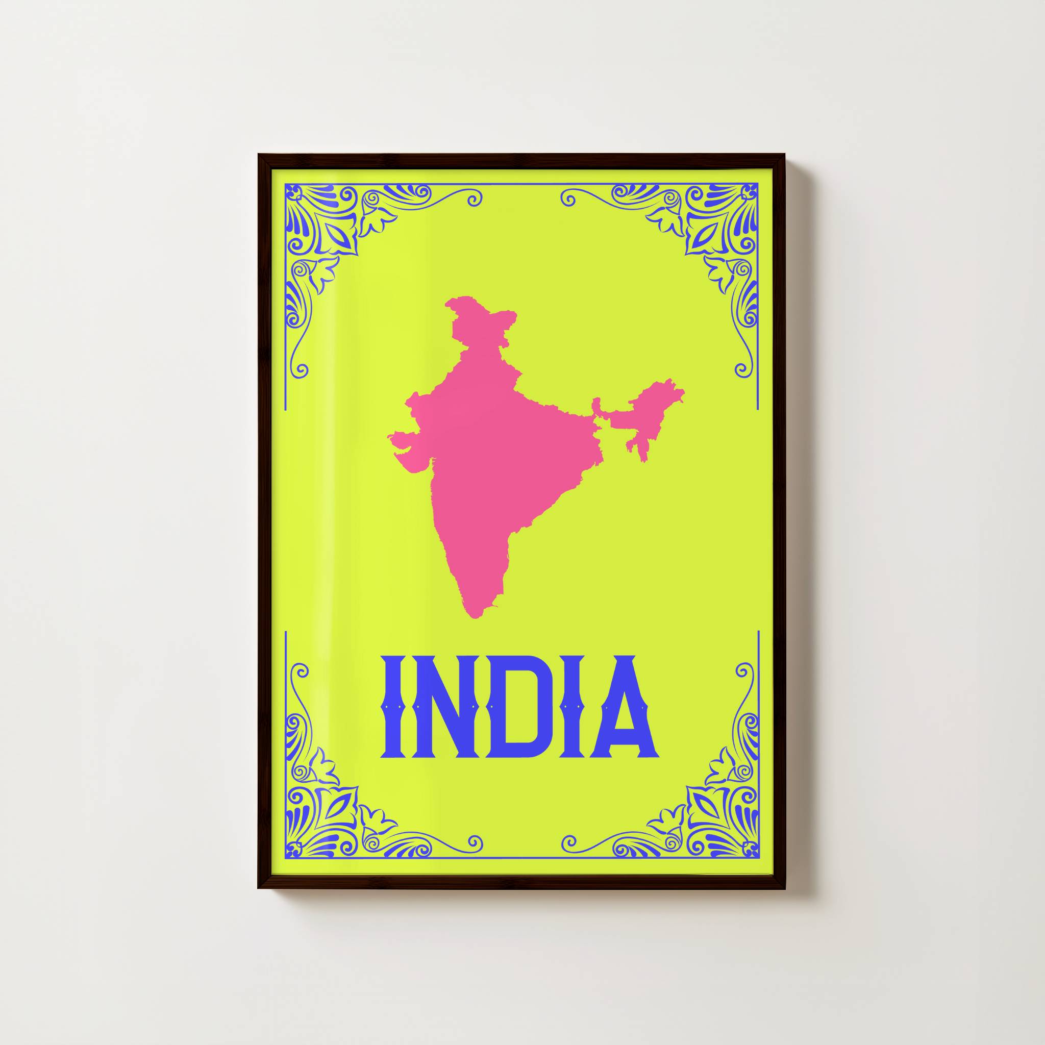 MAP OF INDIA PRINT