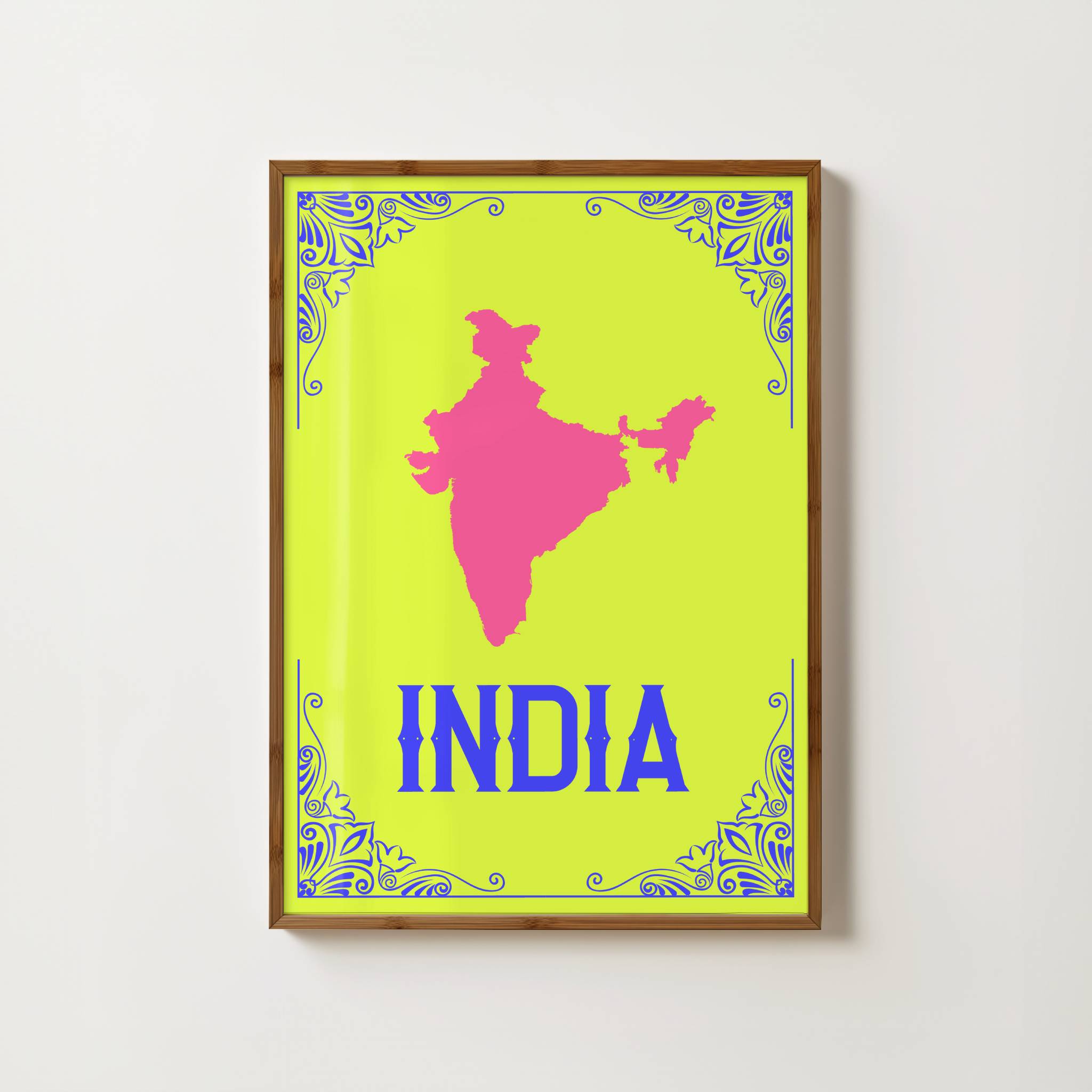 MAP OF INDIA PRINT