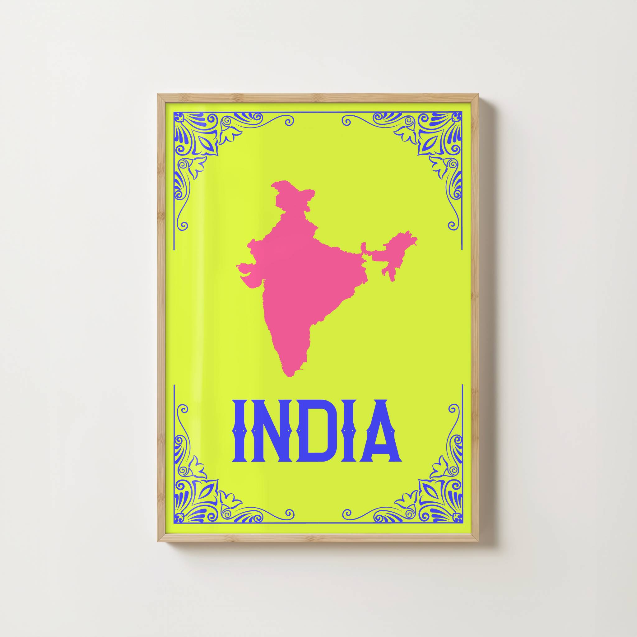 MAP OF INDIA PRINT