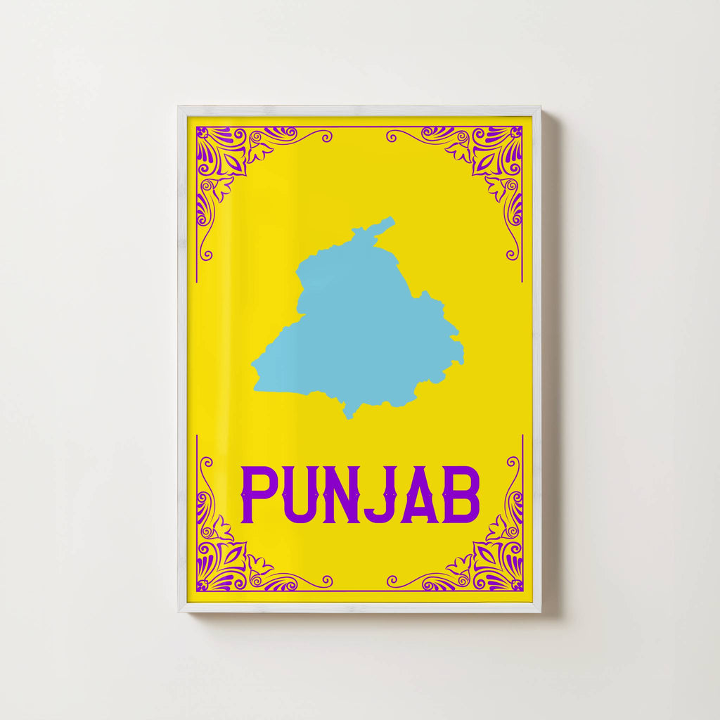 MAP OF PUNJAB PRINT