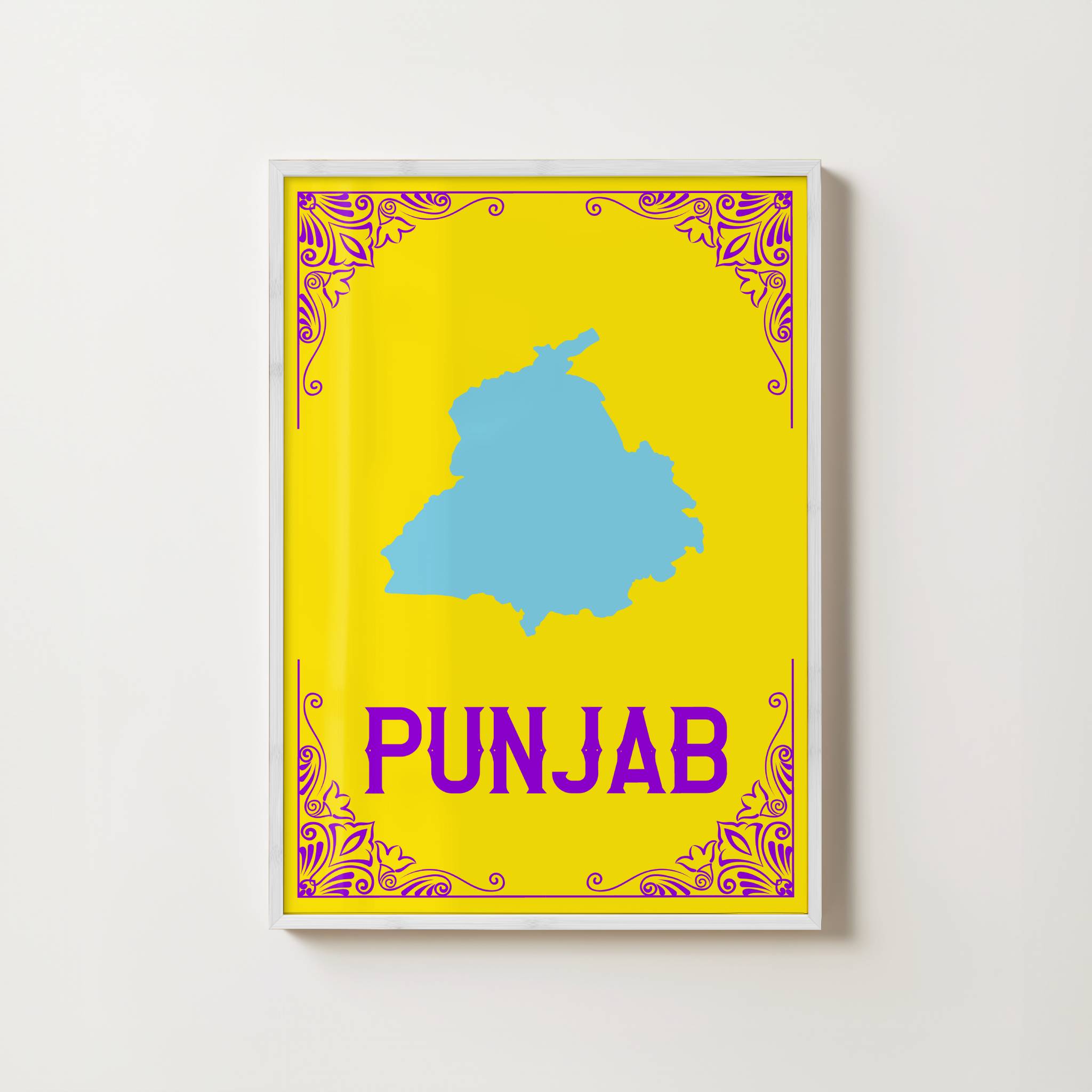 MAP OF PUNJAB PRINT