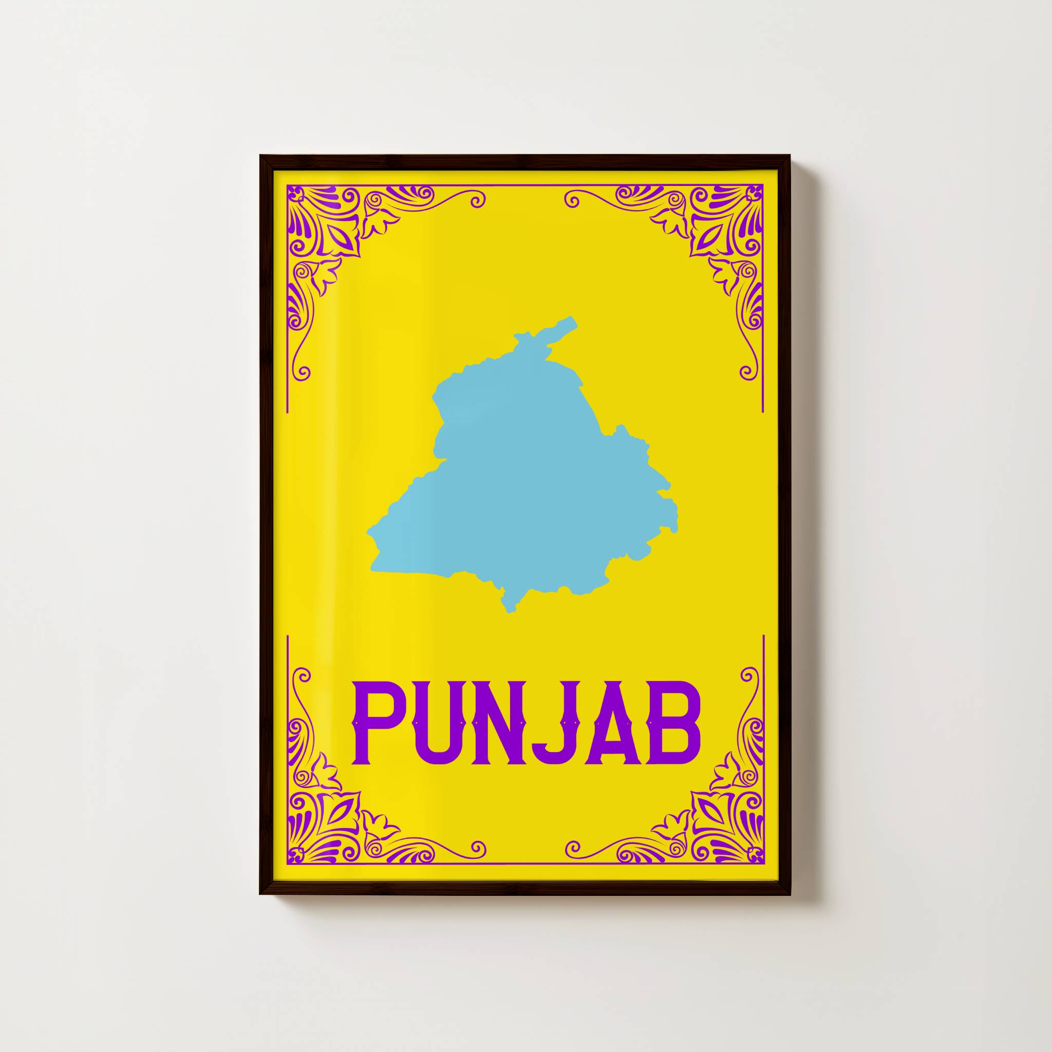 MAP OF PUNJAB PRINT