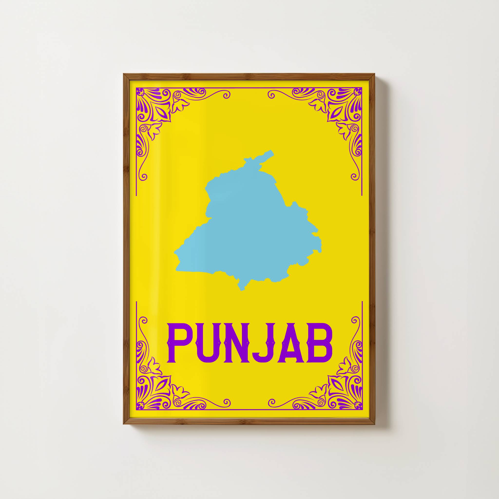 MAP OF PUNJAB PRINT