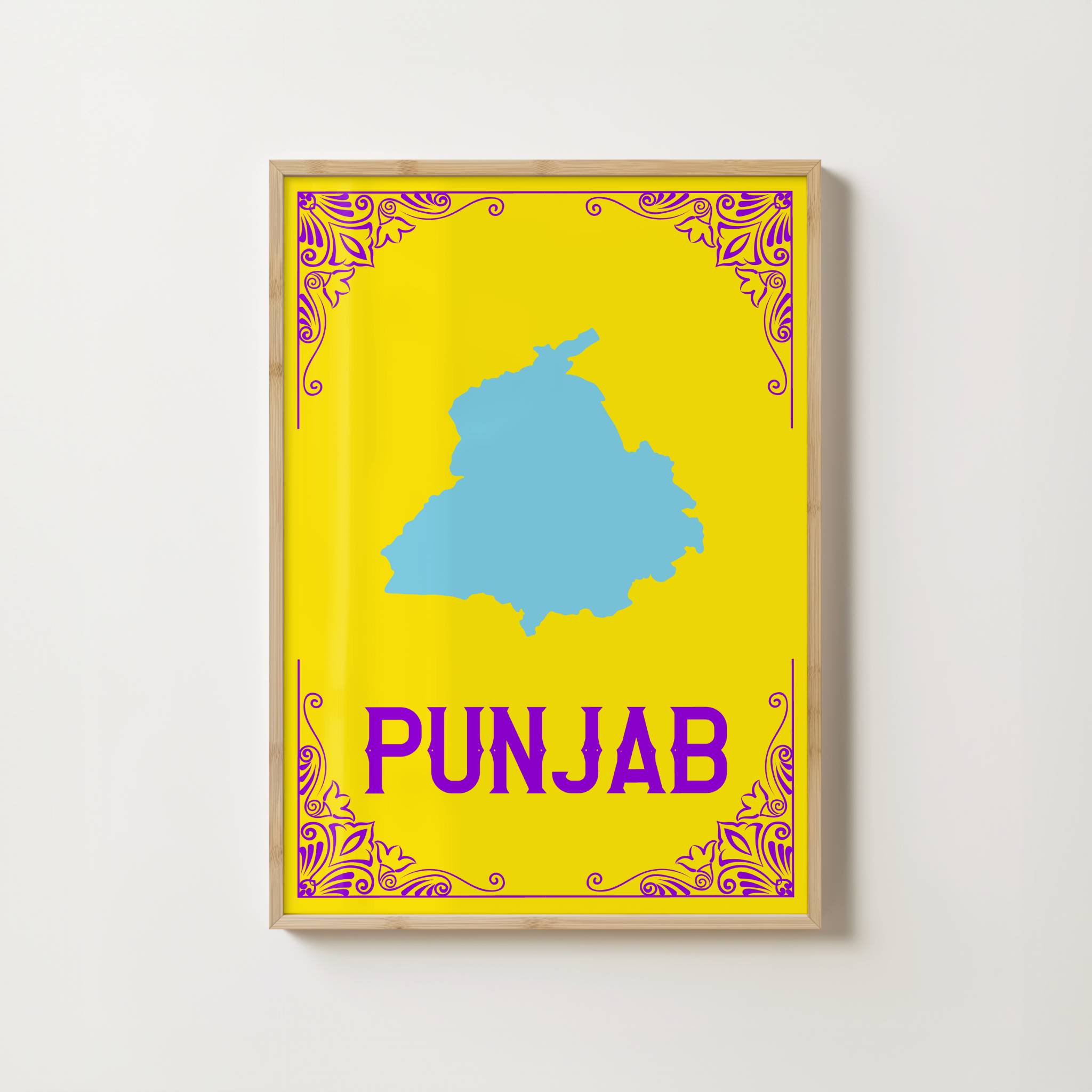 MAP OF PUNJAB PRINT