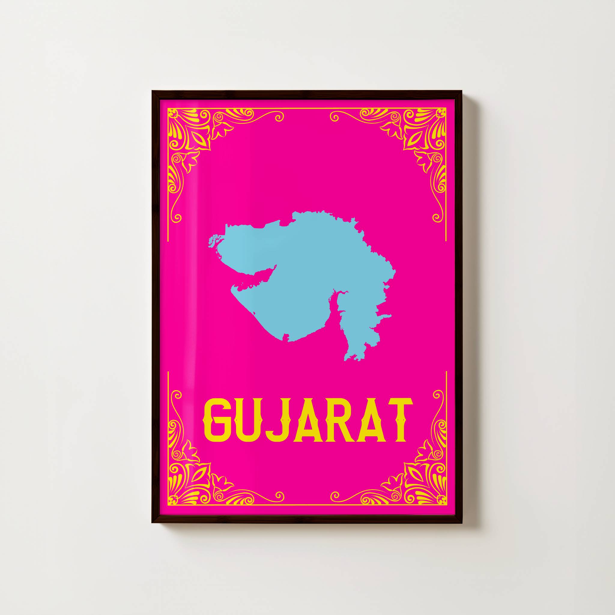 MAP OF GUJARAT PRINT