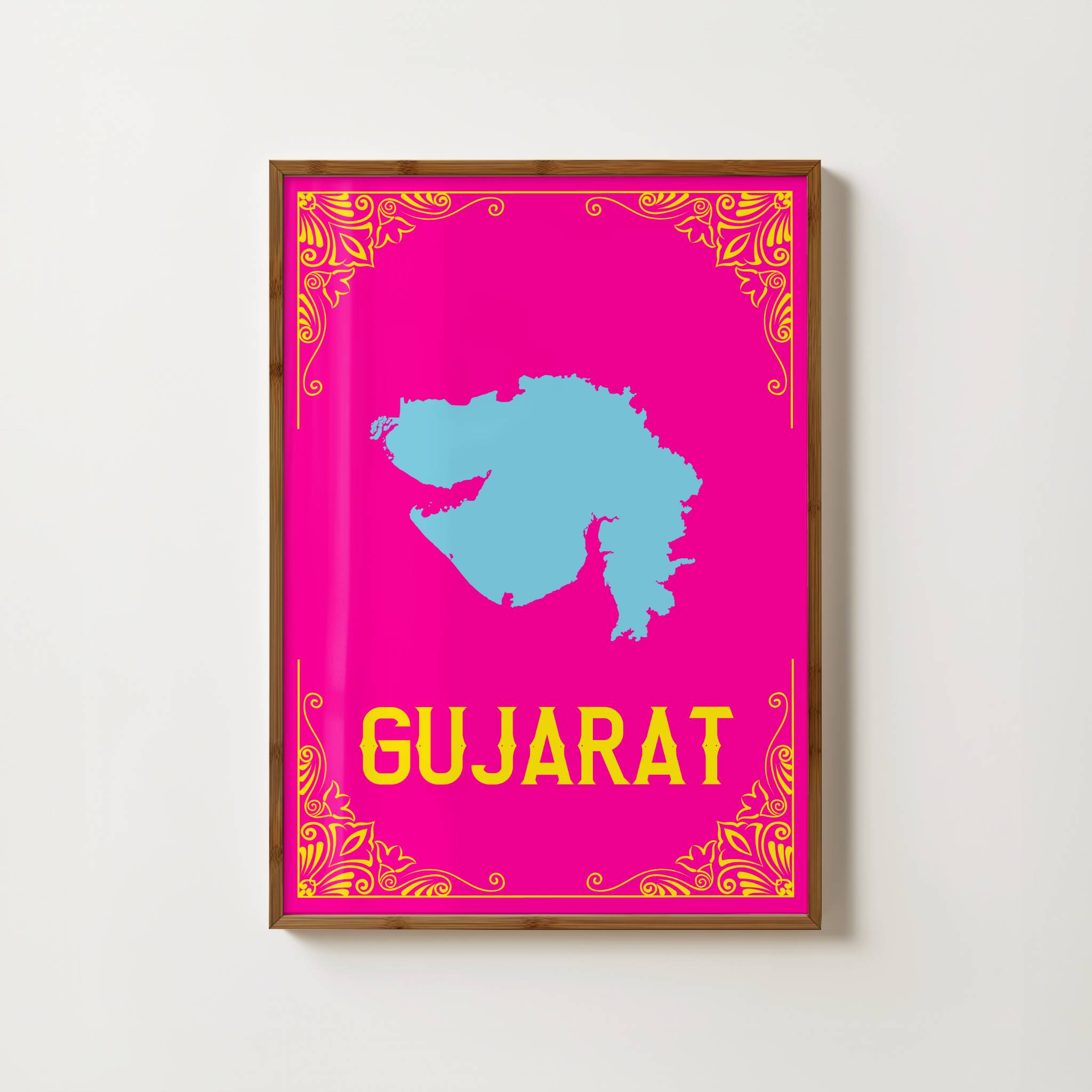 MAP OF GUJARAT PRINT