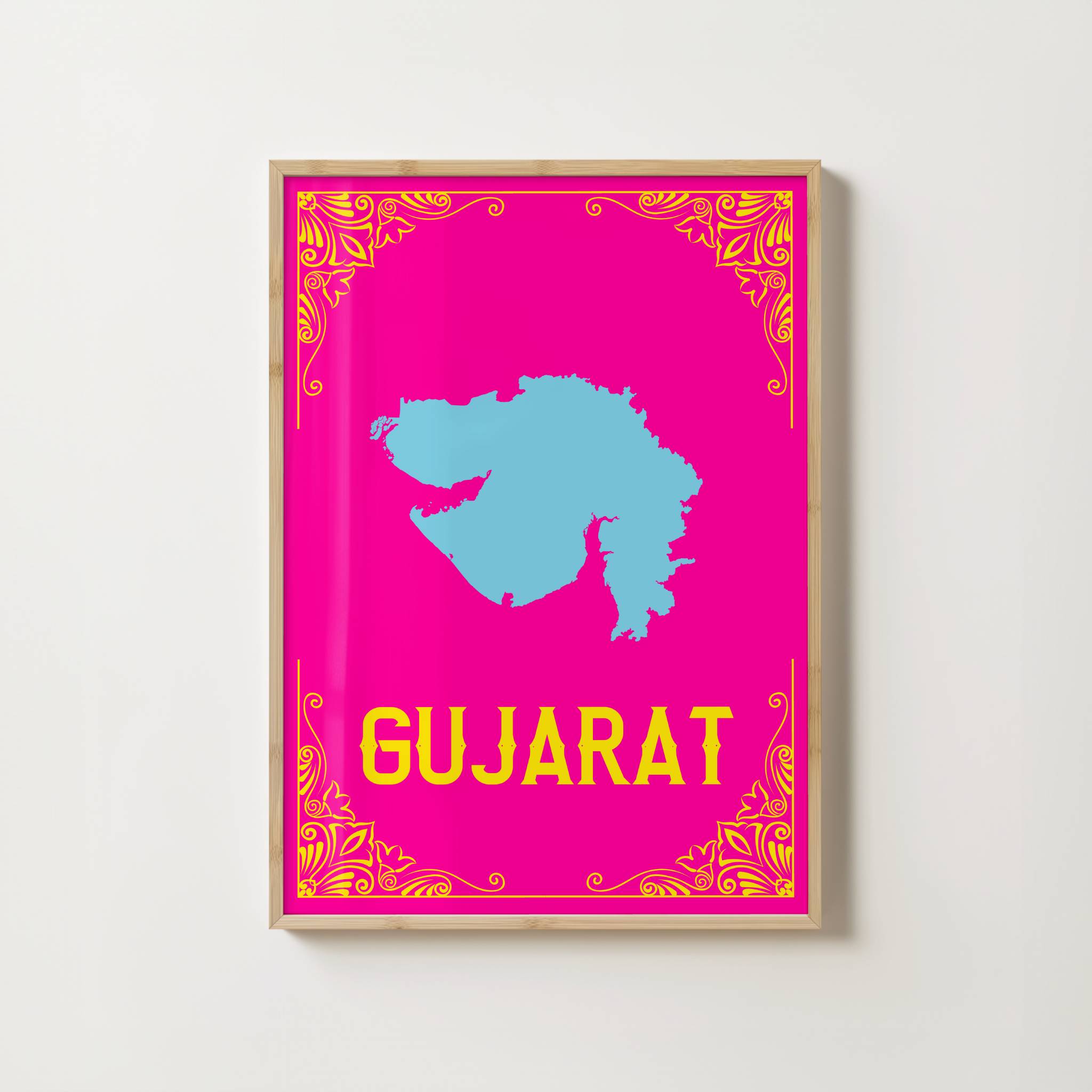 MAP OF GUJARAT PRINT
