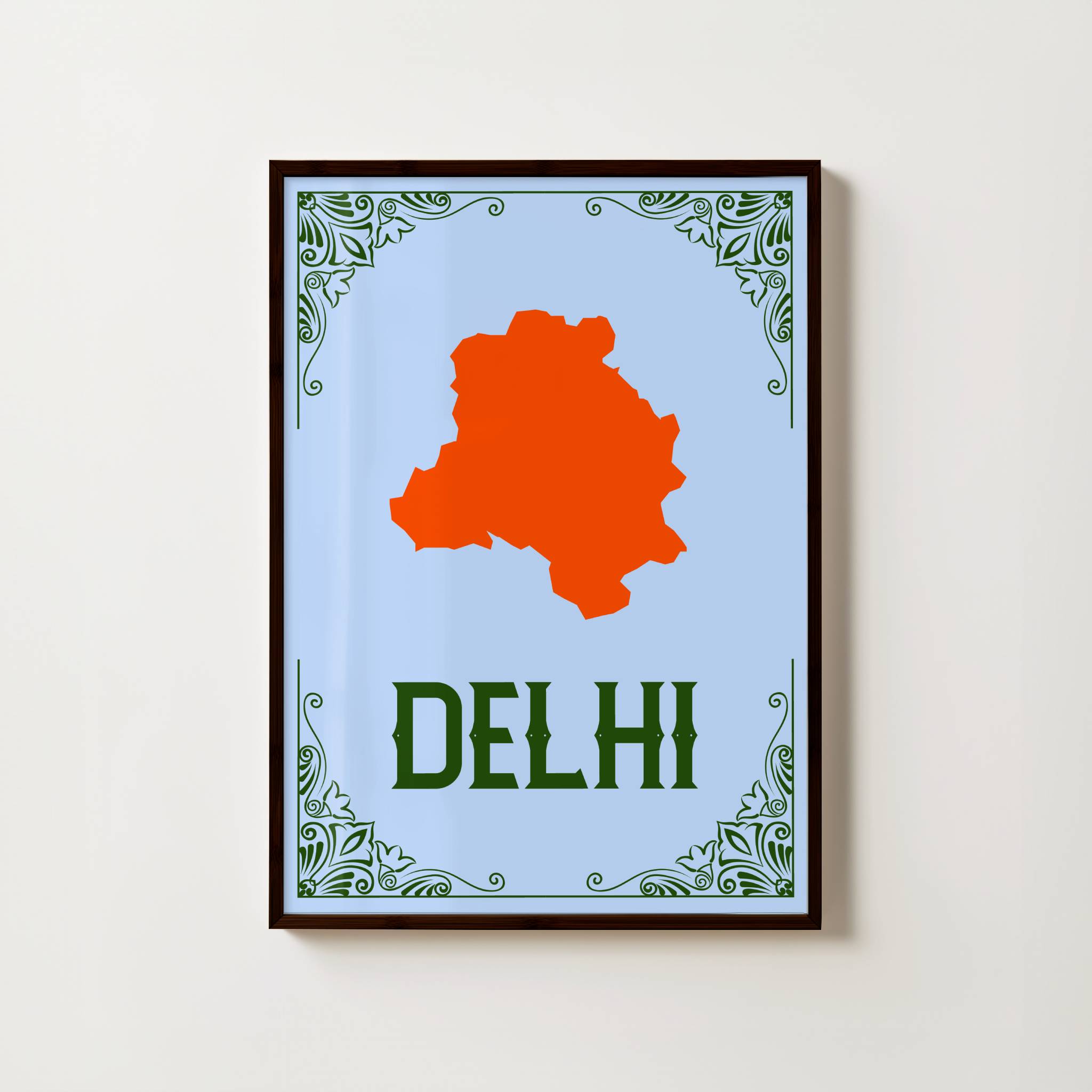 MAP OF DELHI PRINT