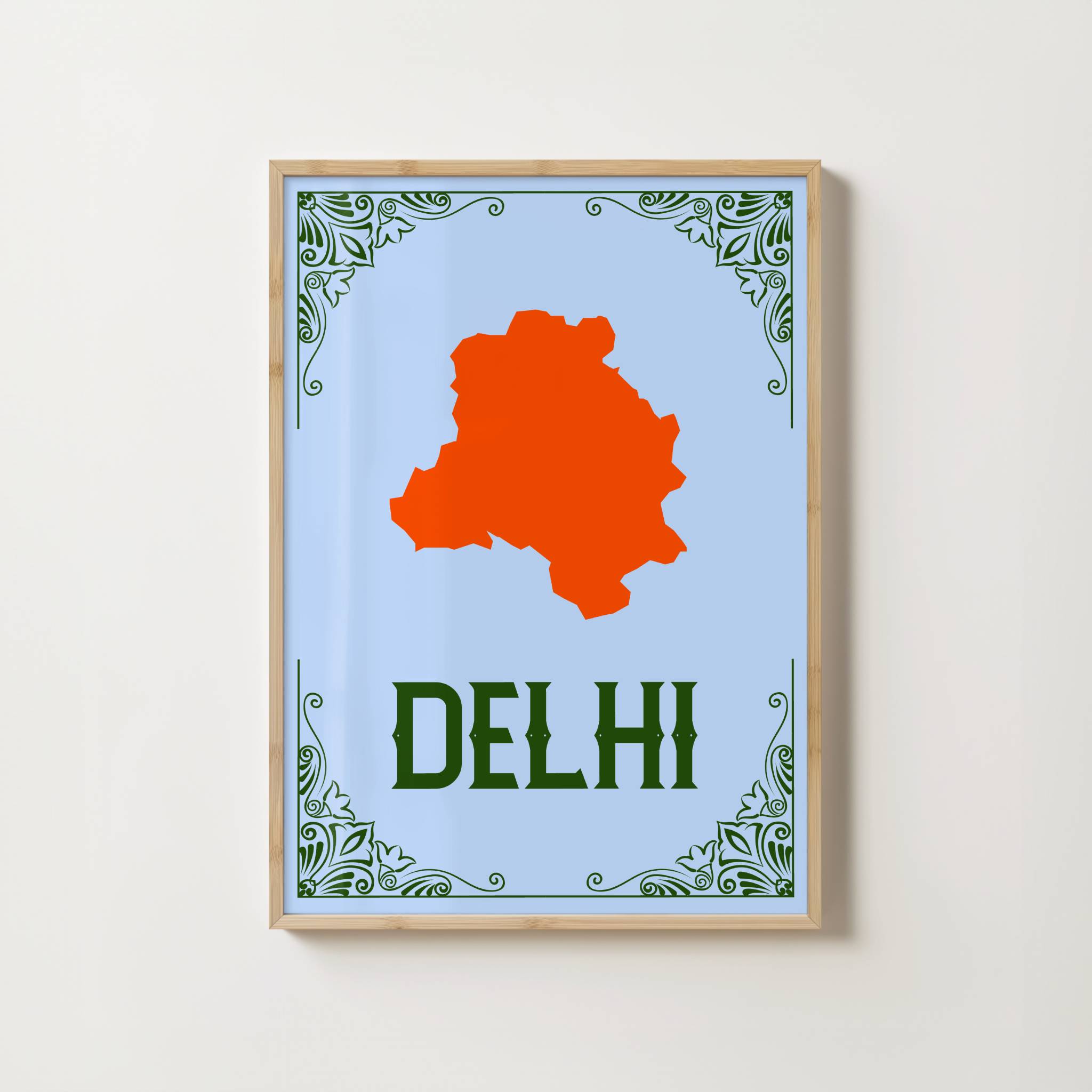 MAP OF DELHI PRINT