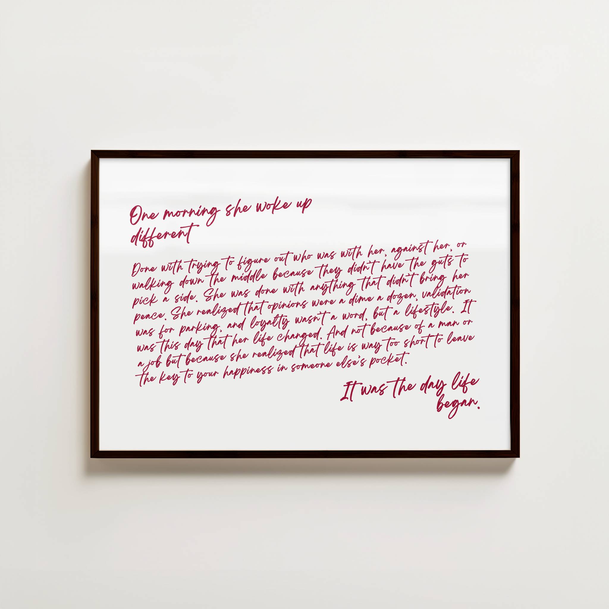 ONE MORNING SHE WOKE UP PRINT (Digital Download)