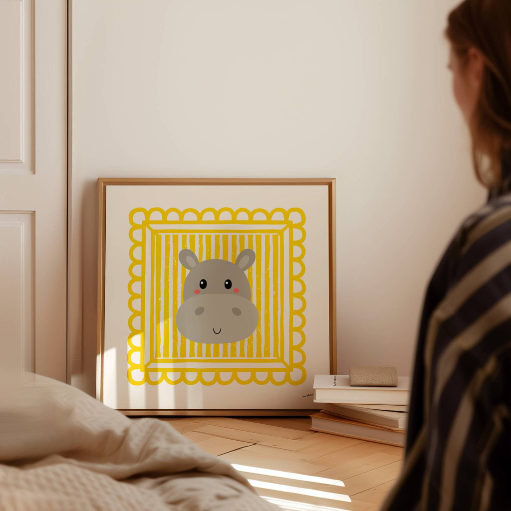 PLAYFUL HIPPO PRINT