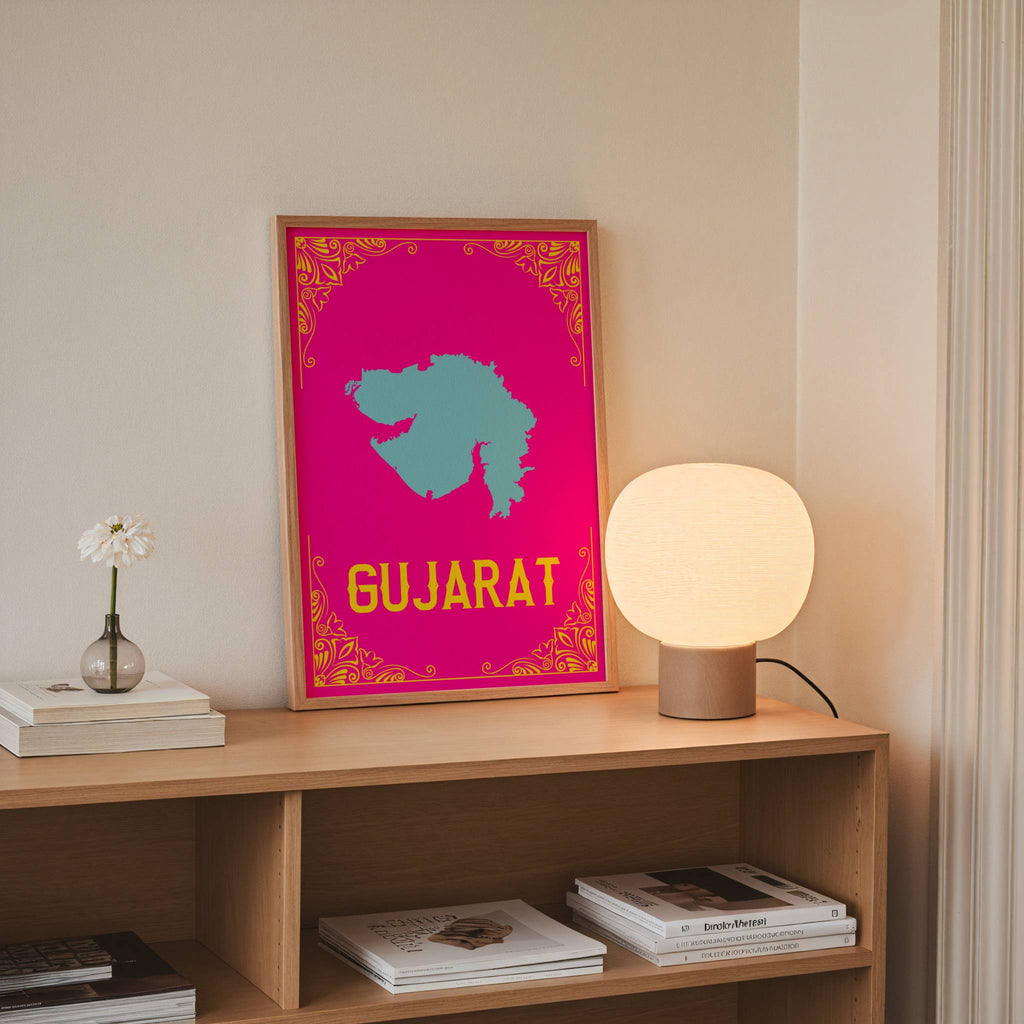MAP OF GUJARAT PRINT
