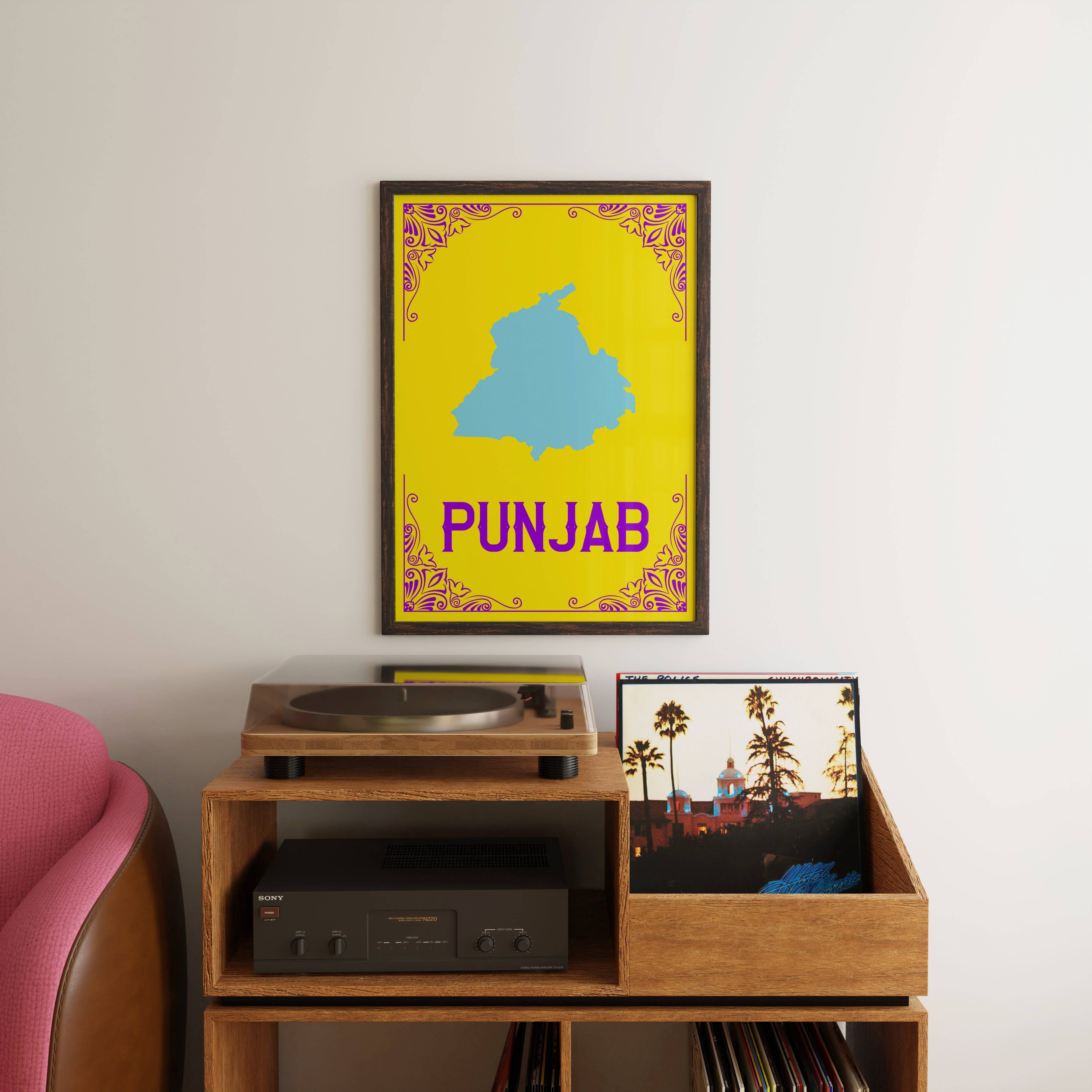 MAP OF PUNJAB PRINT