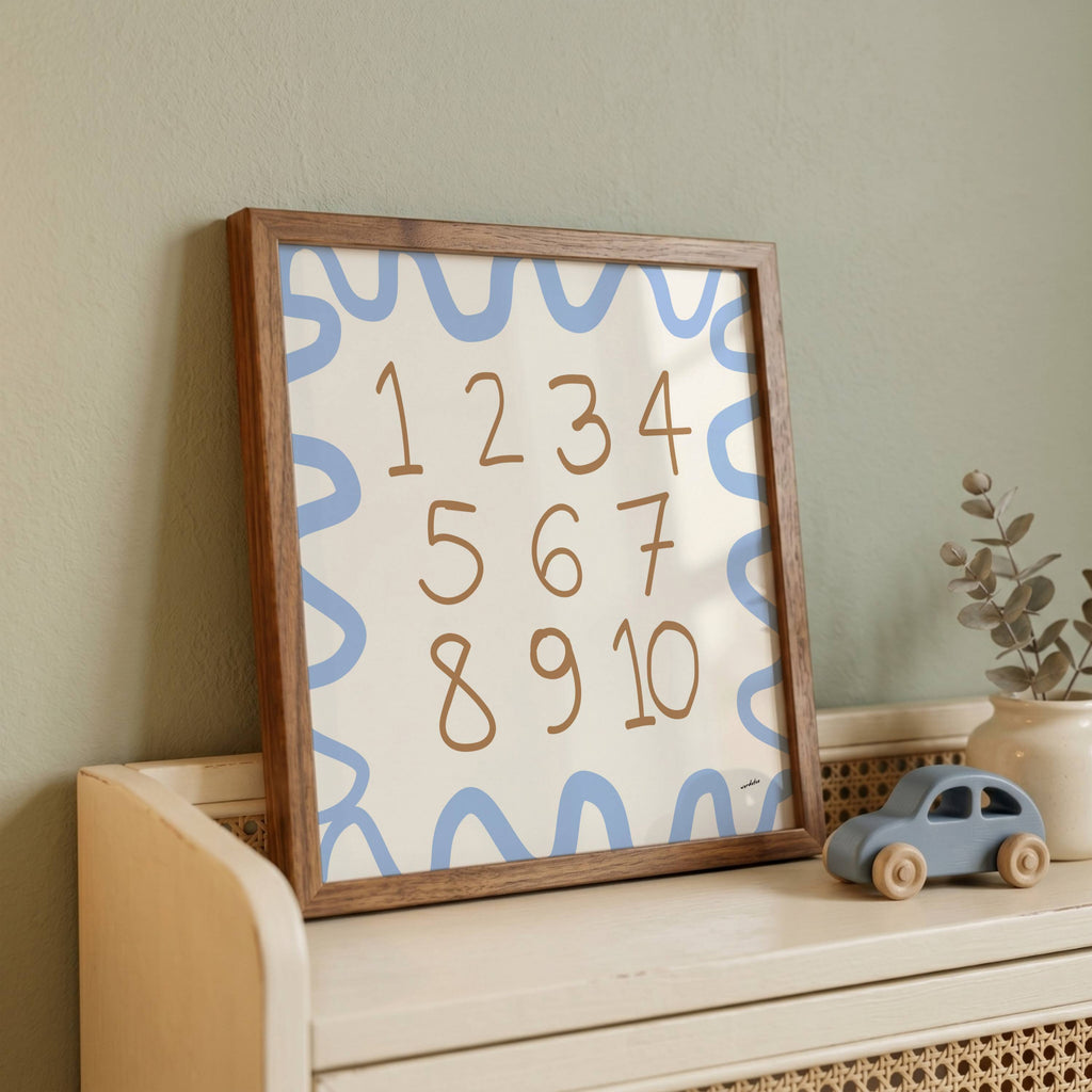 ENGLISH NUMBER CHART PRINT