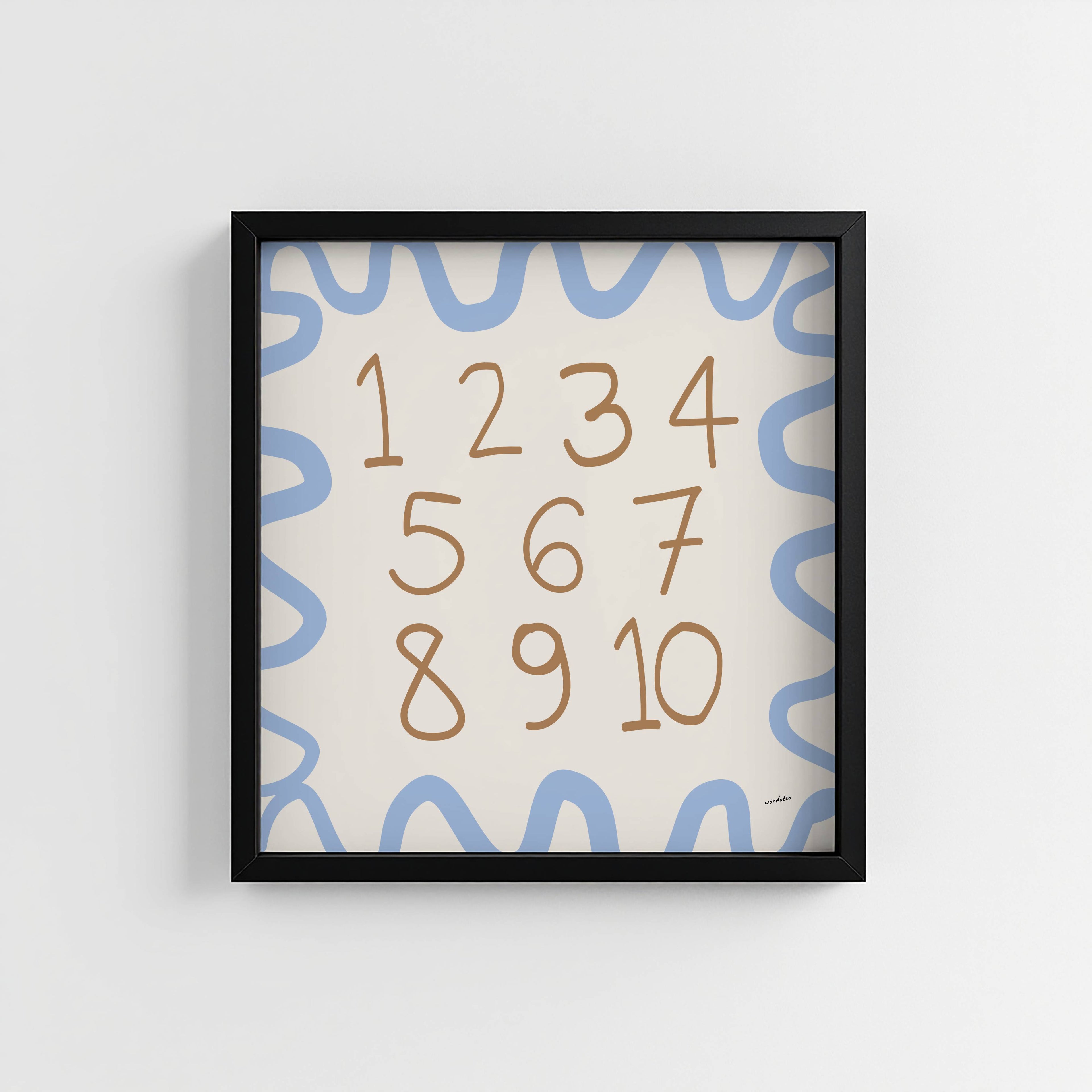 ENGLISH NUMBER CHART PRINT