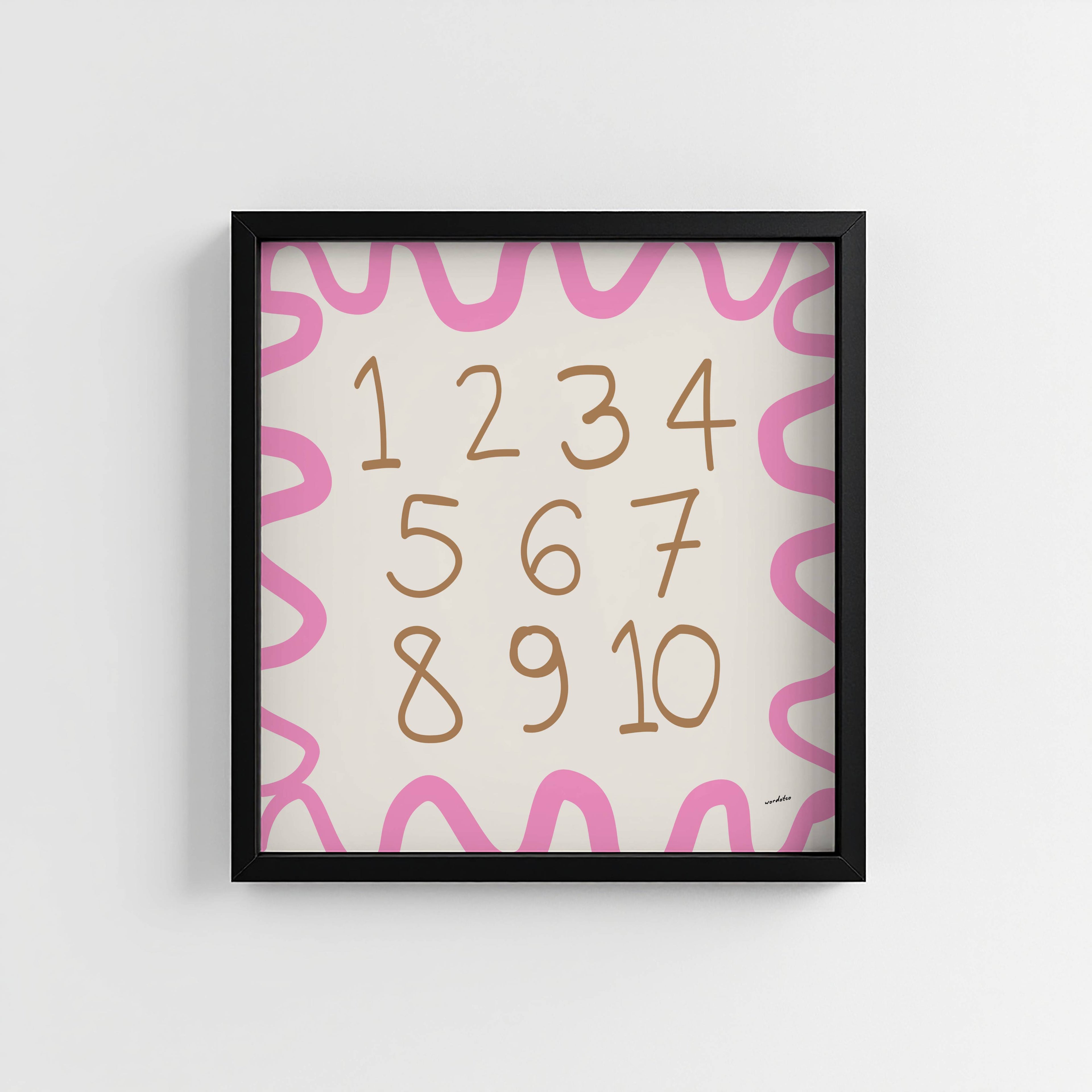 ENGLISH NUMBER CHART PRINT