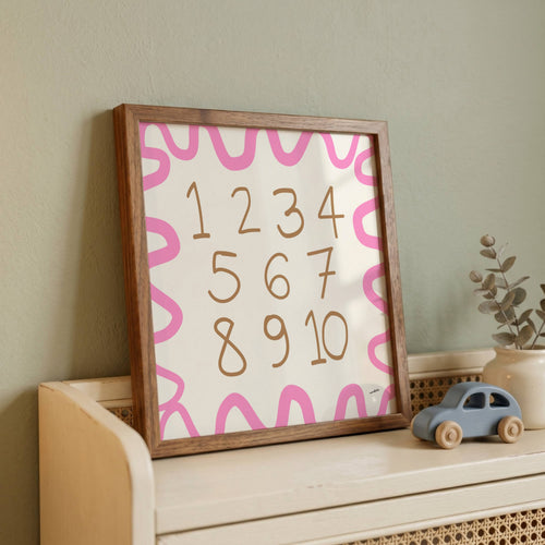 ENGLISH NUMBER CHART PRINT