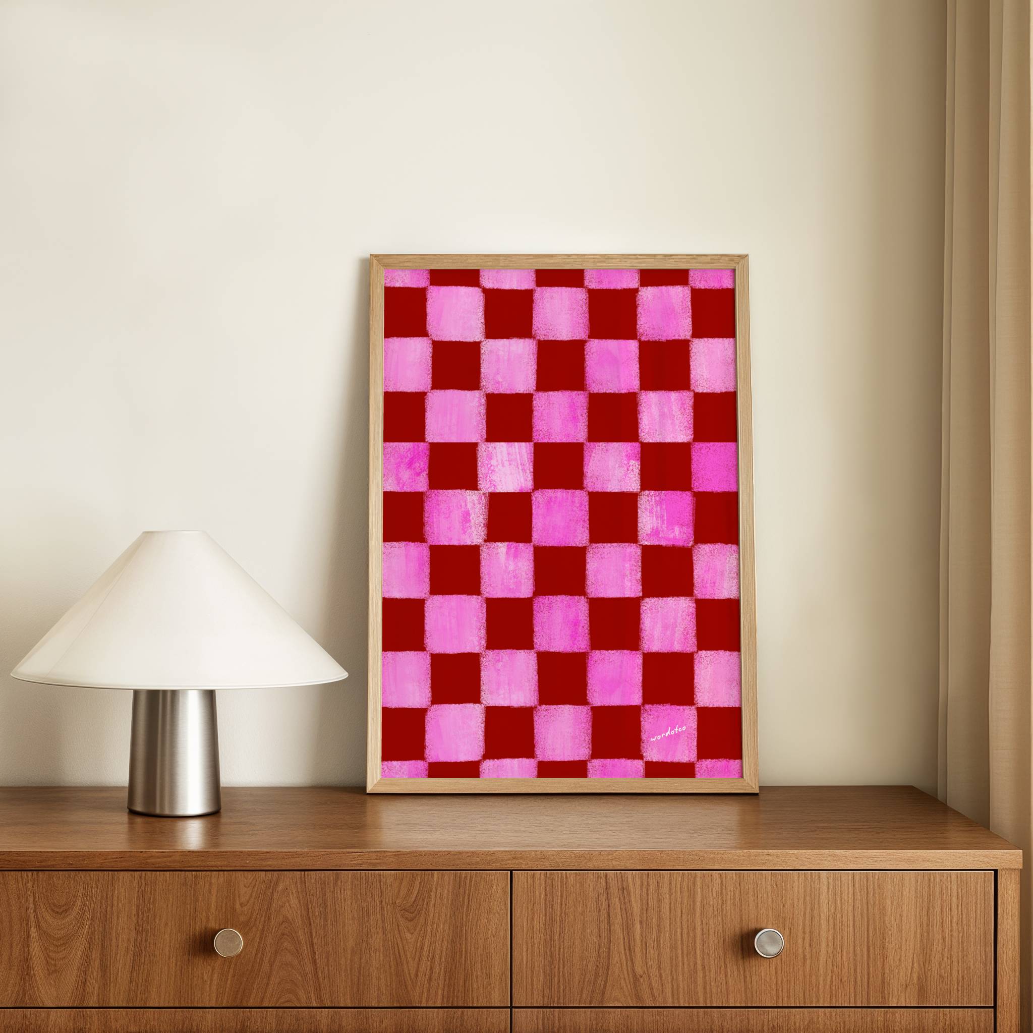 PINK CHECKERED PRINT