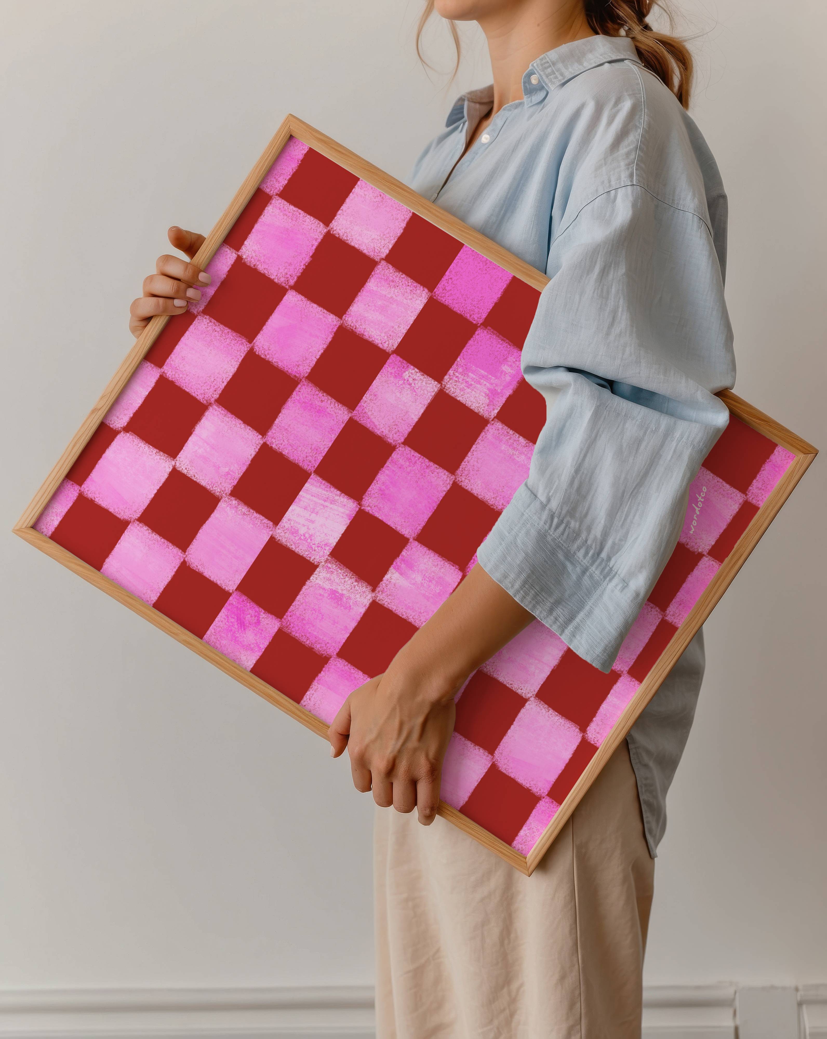 PINK CHECKERED PRINT