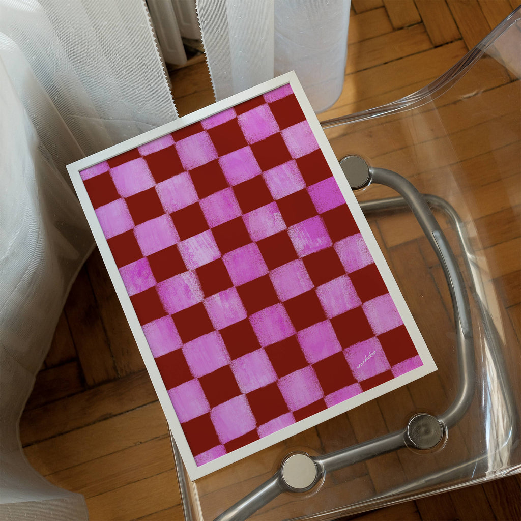 PINK CHECKERED PRINT