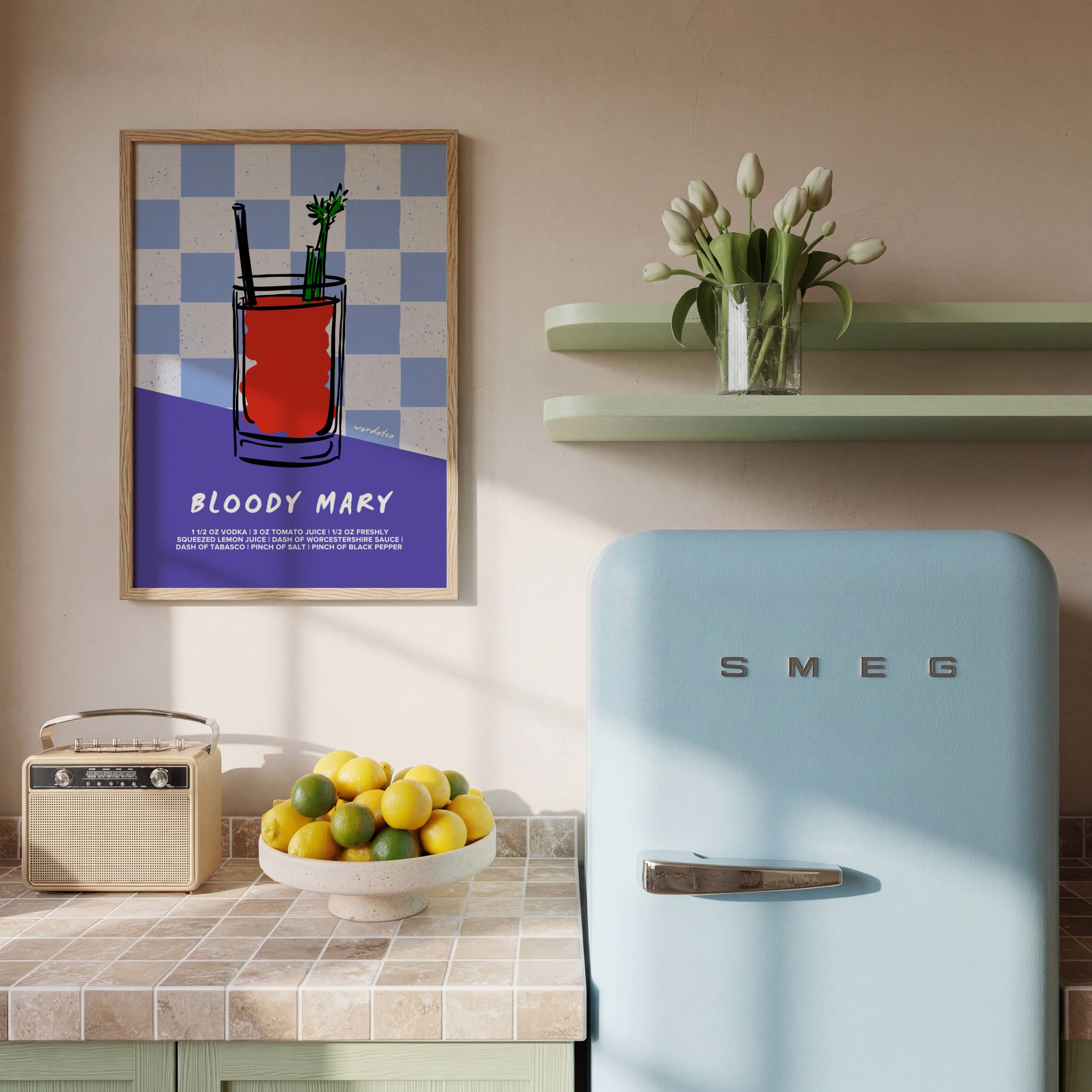 BLOODY MARY COCKTAIL PRINT