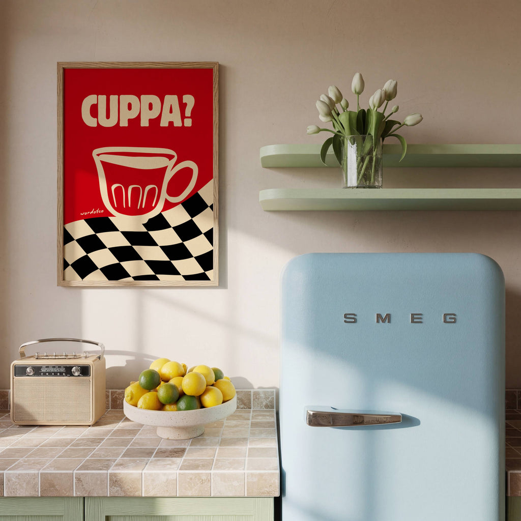 CHECKERED CUPPA PRINT
