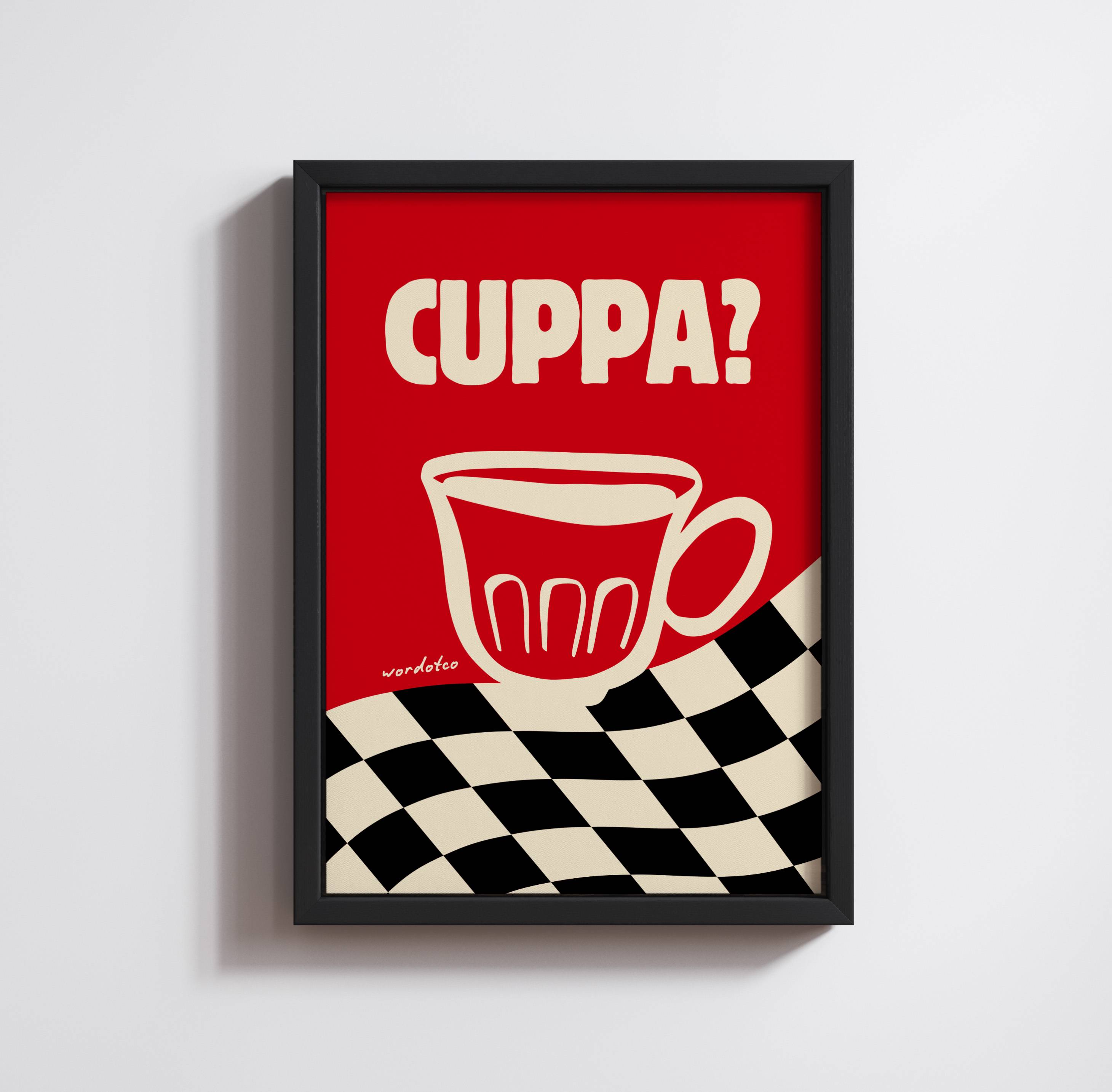 CHECKERED CUPPA PRINT