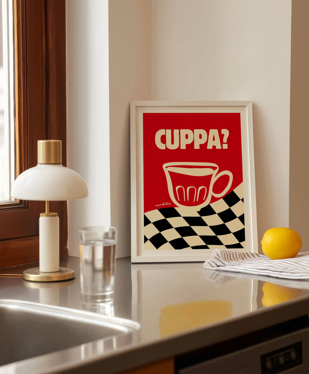 CHECKERED CUPPA PRINT