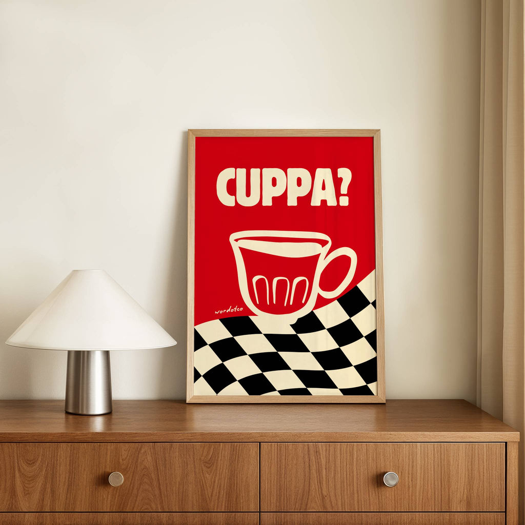CHECKERED CUPPA PRINT