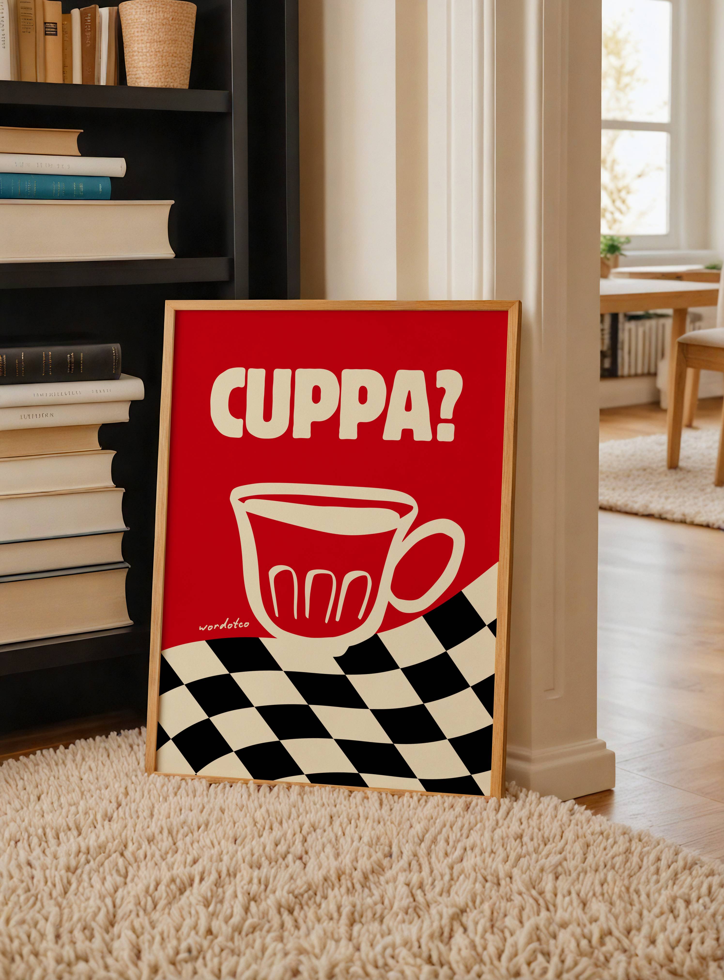CHECKERED CUPPA PRINT