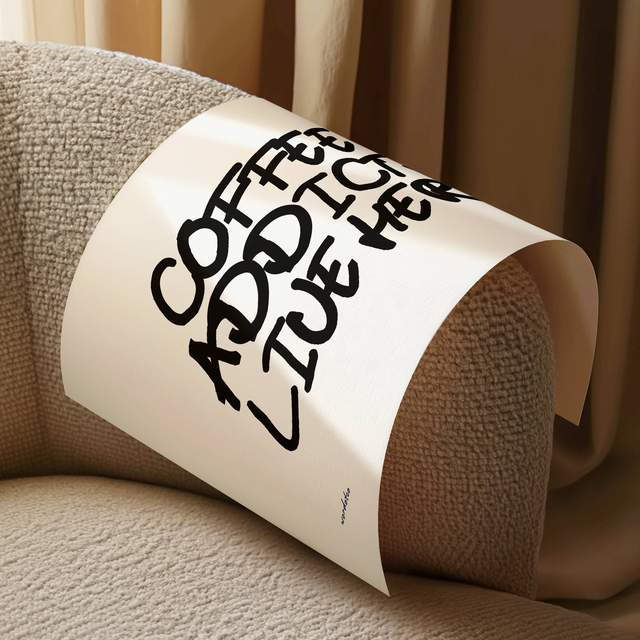 COFFEE ADDICTS LIVE HERE PRINT