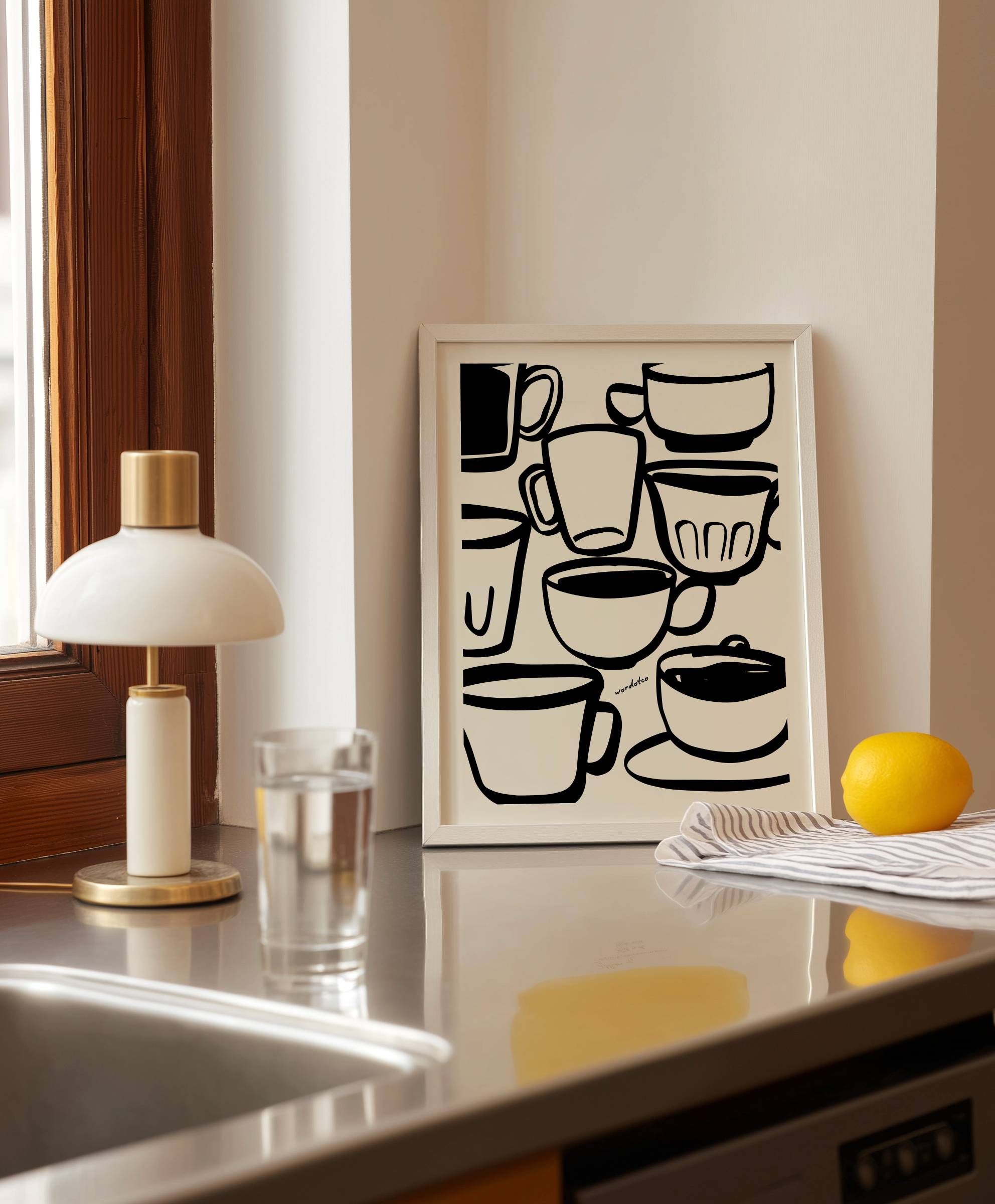 CUPS IN BETWEEN PRINT