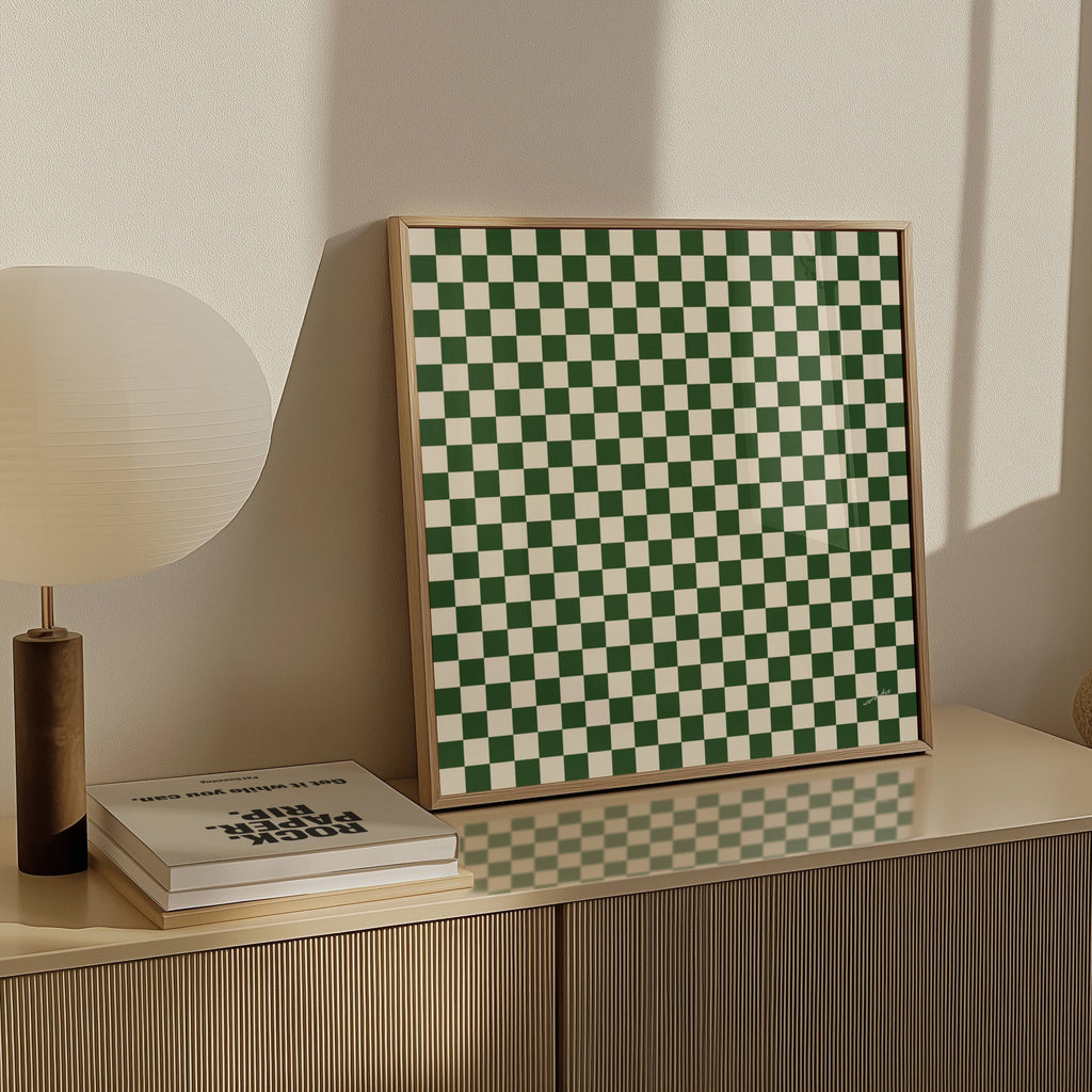 GREEN CHECKERED PRINT