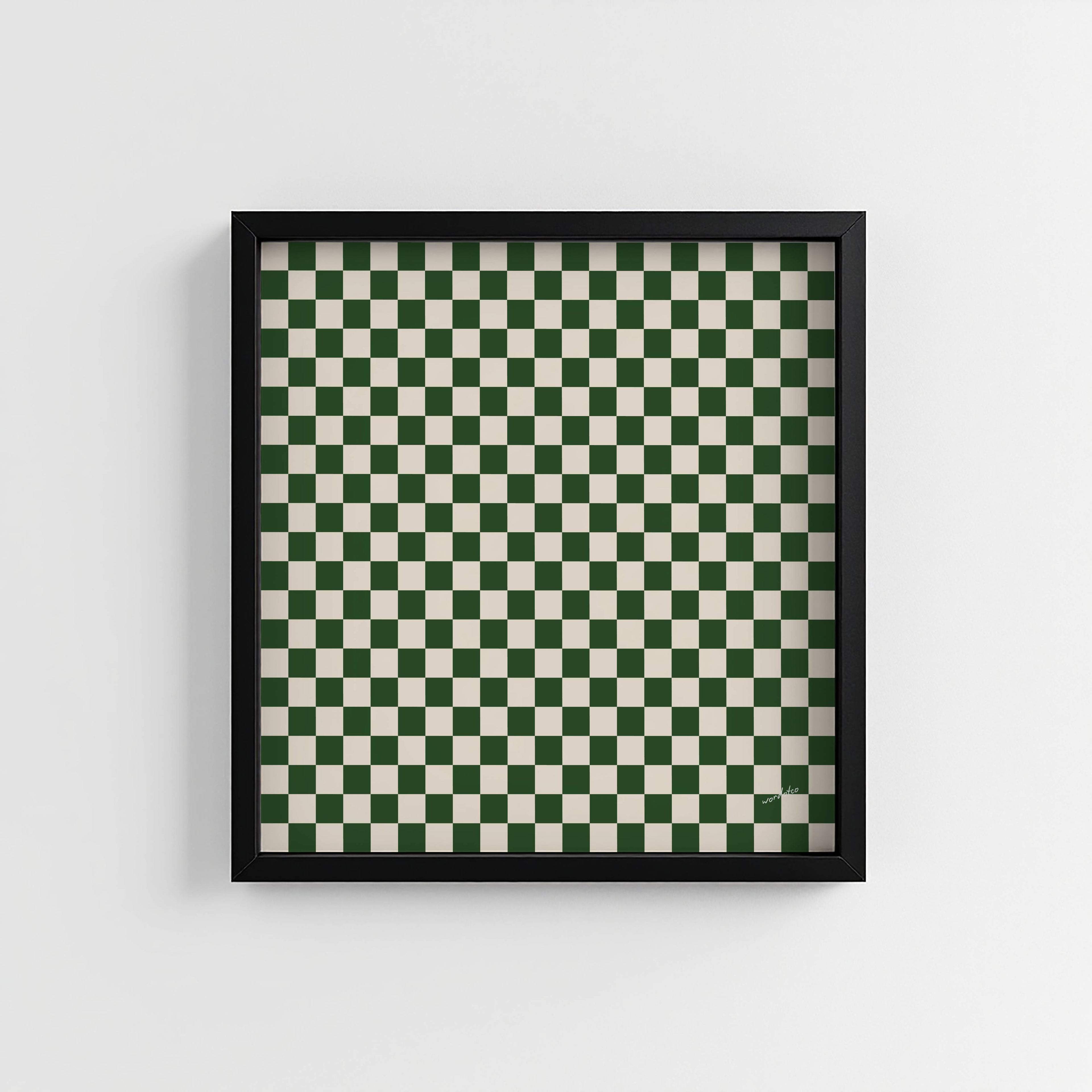 GREEN CHECKERED PRINT