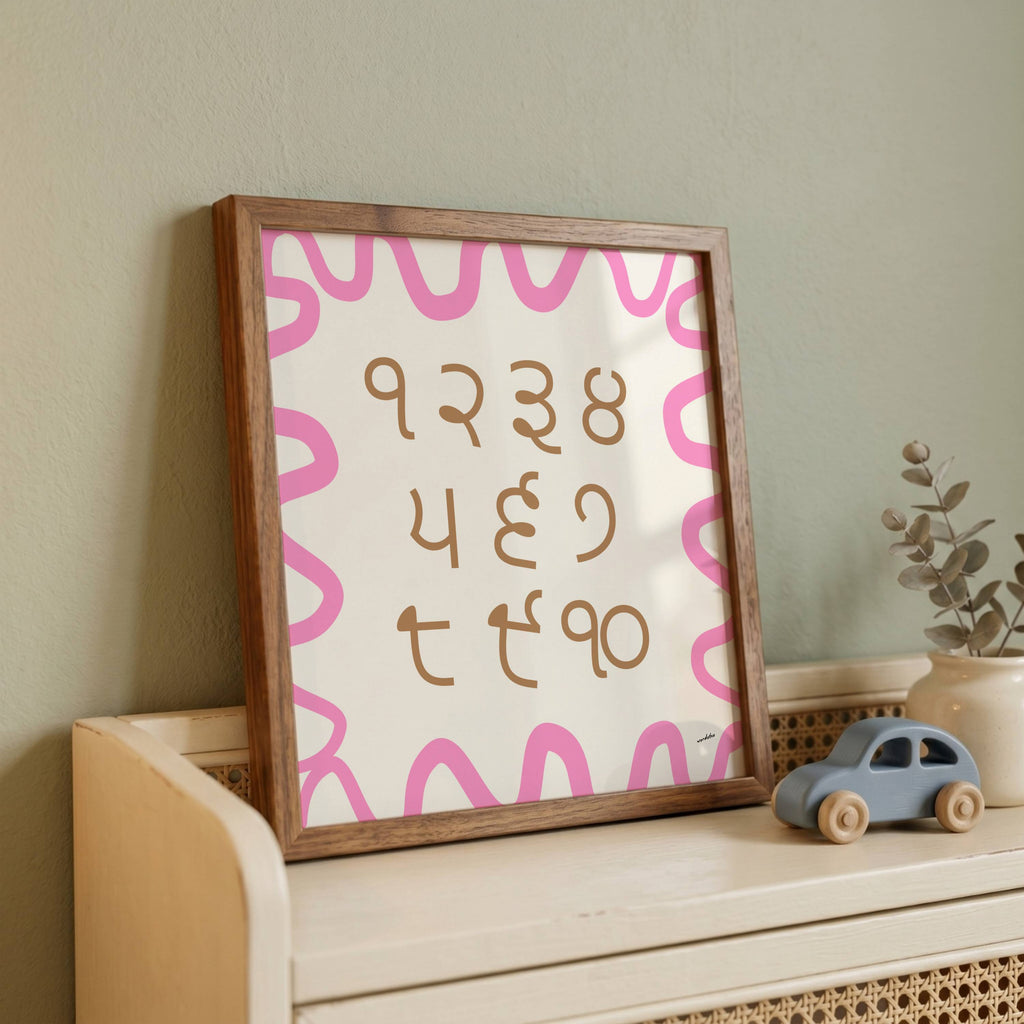 PUNJABI NUMBER CHART PRINT