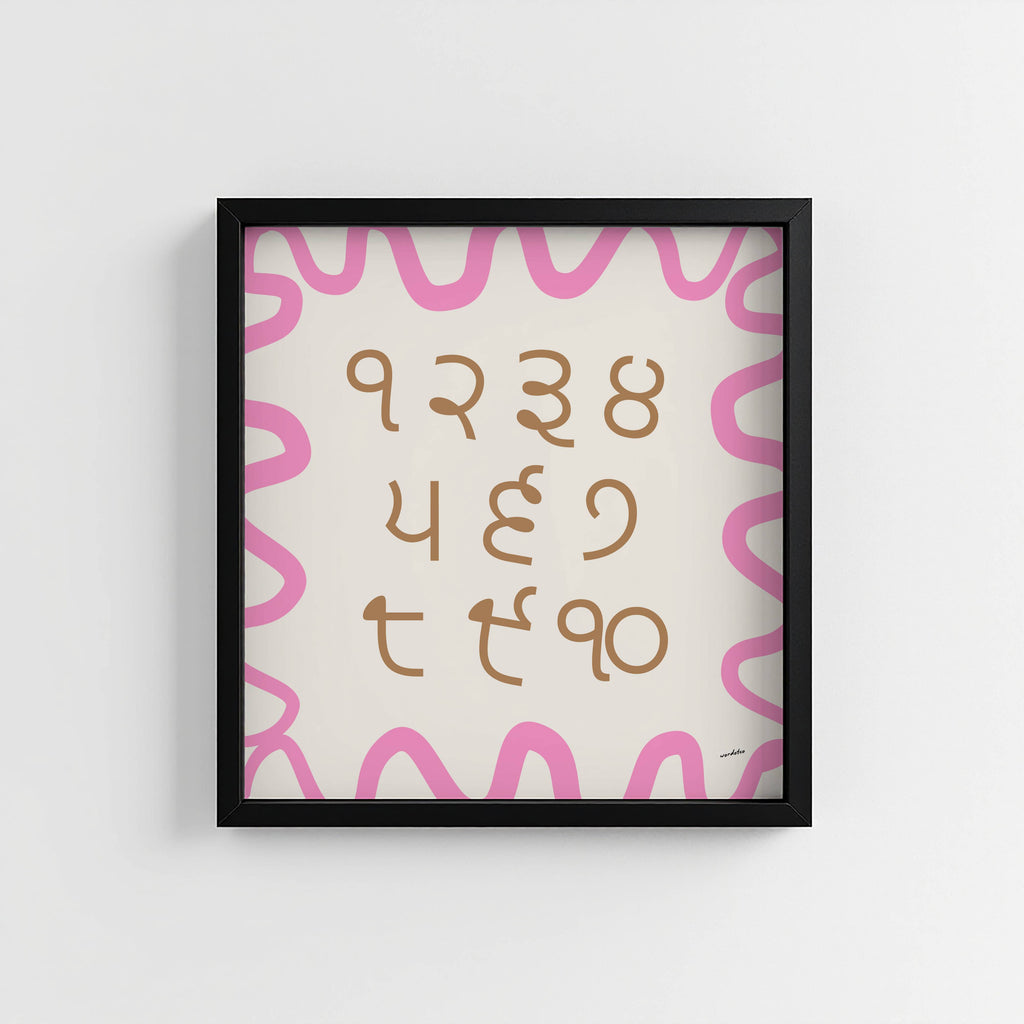 PUNJABI NUMBER CHART PRINT