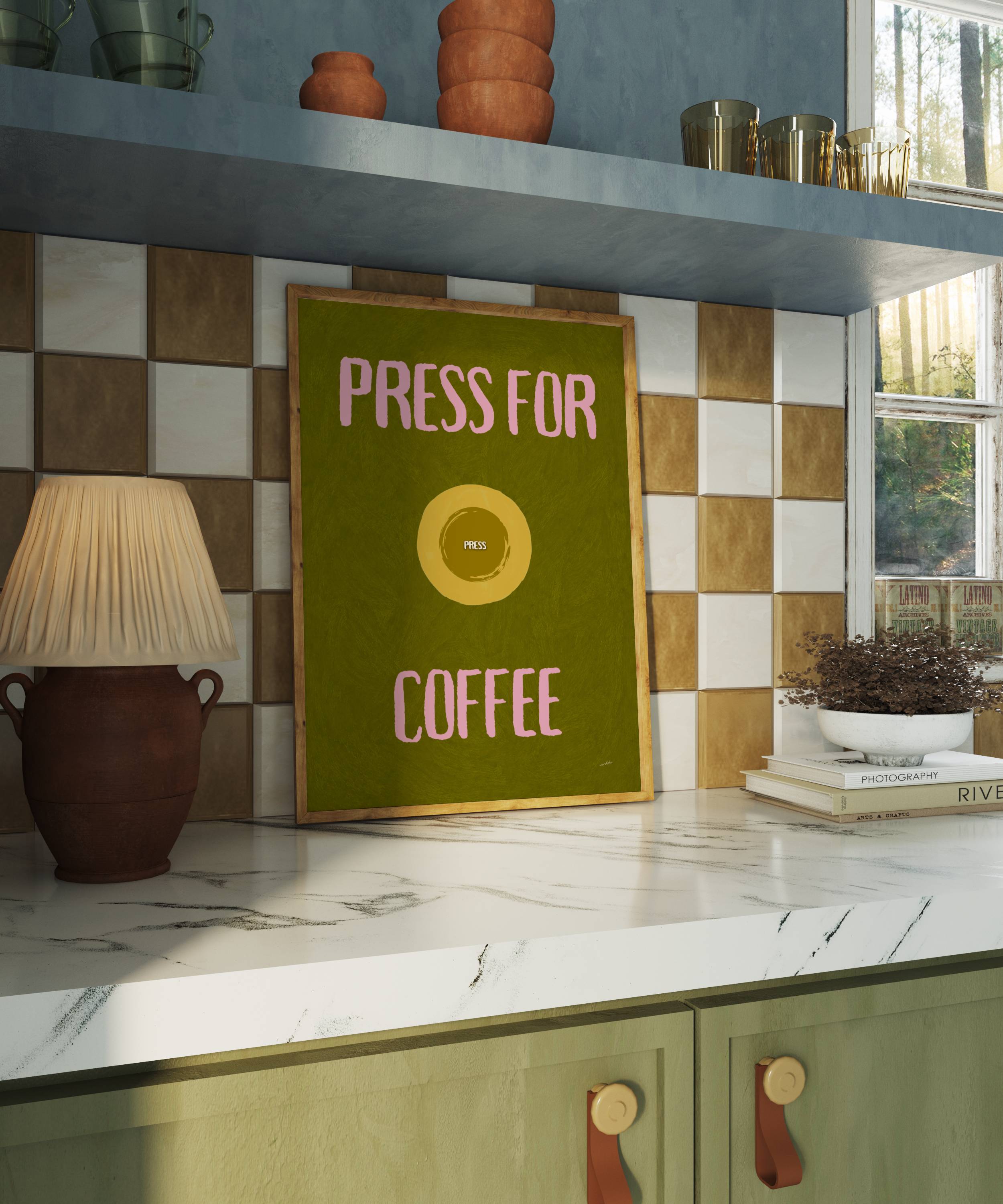 PRESS FOR COFFEE PRINT