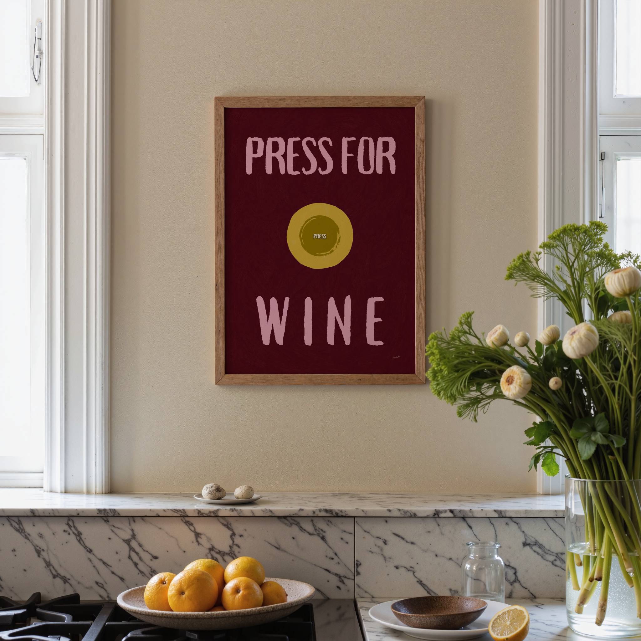 PRESS FOR WINE PRINT