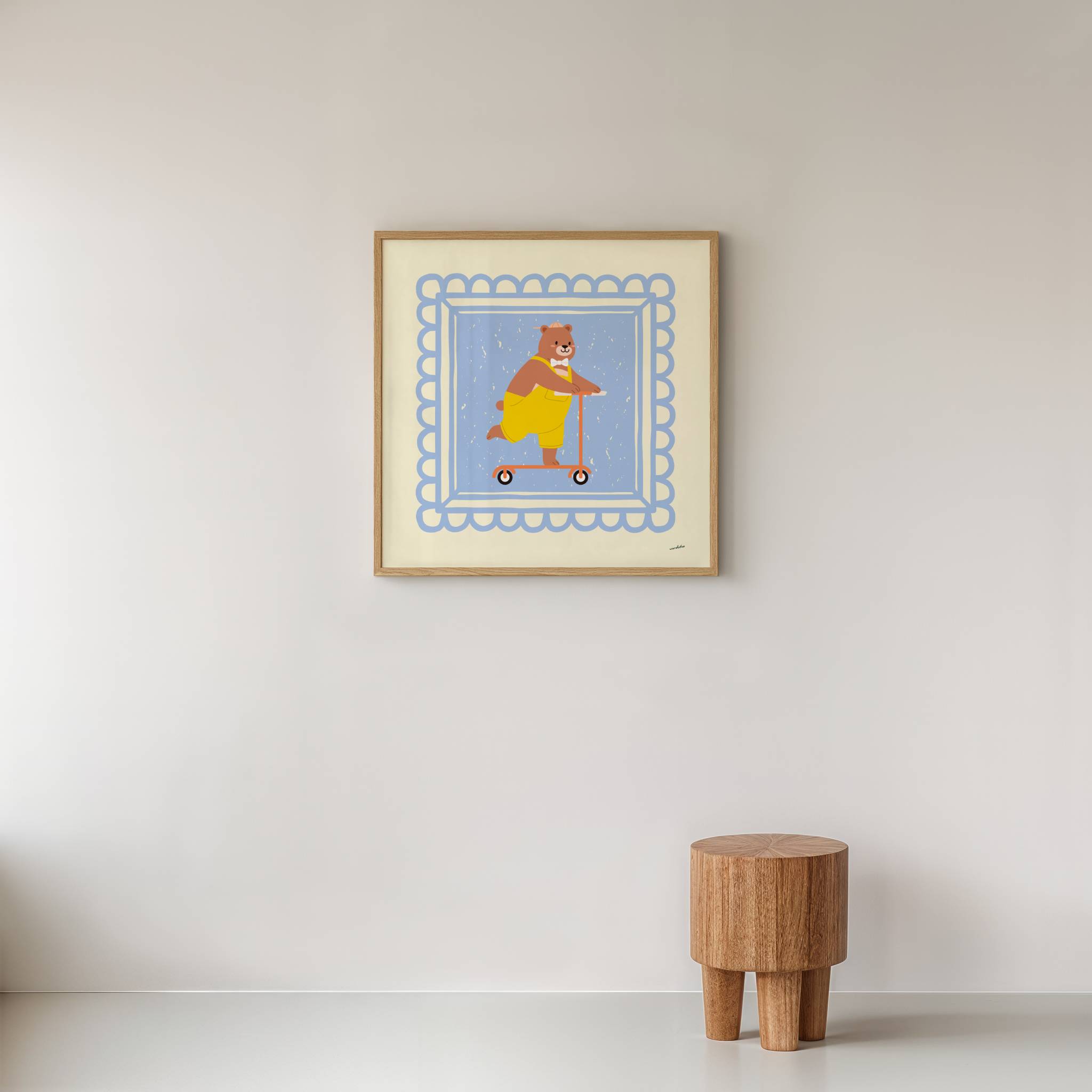 BEAR ON SCOOTER PRINT