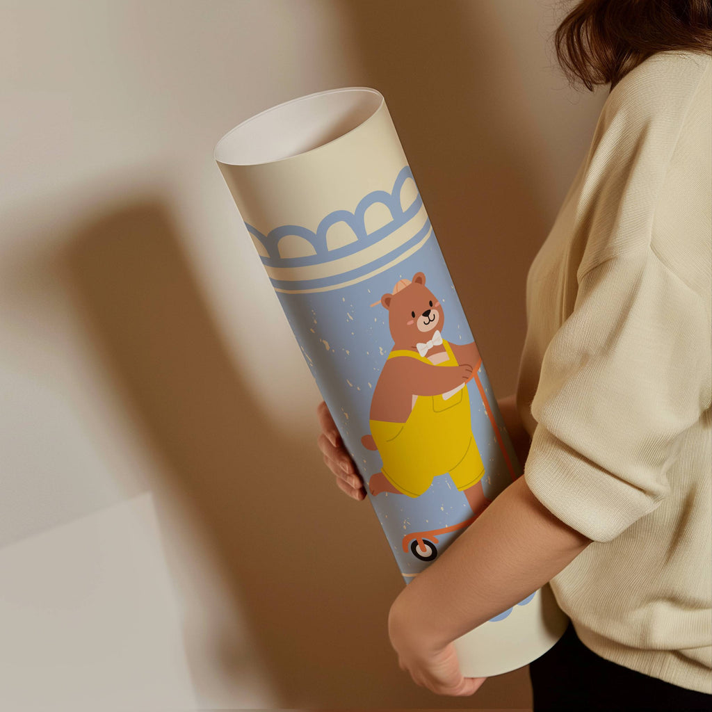 BEAR ON SCOOTER PRINT