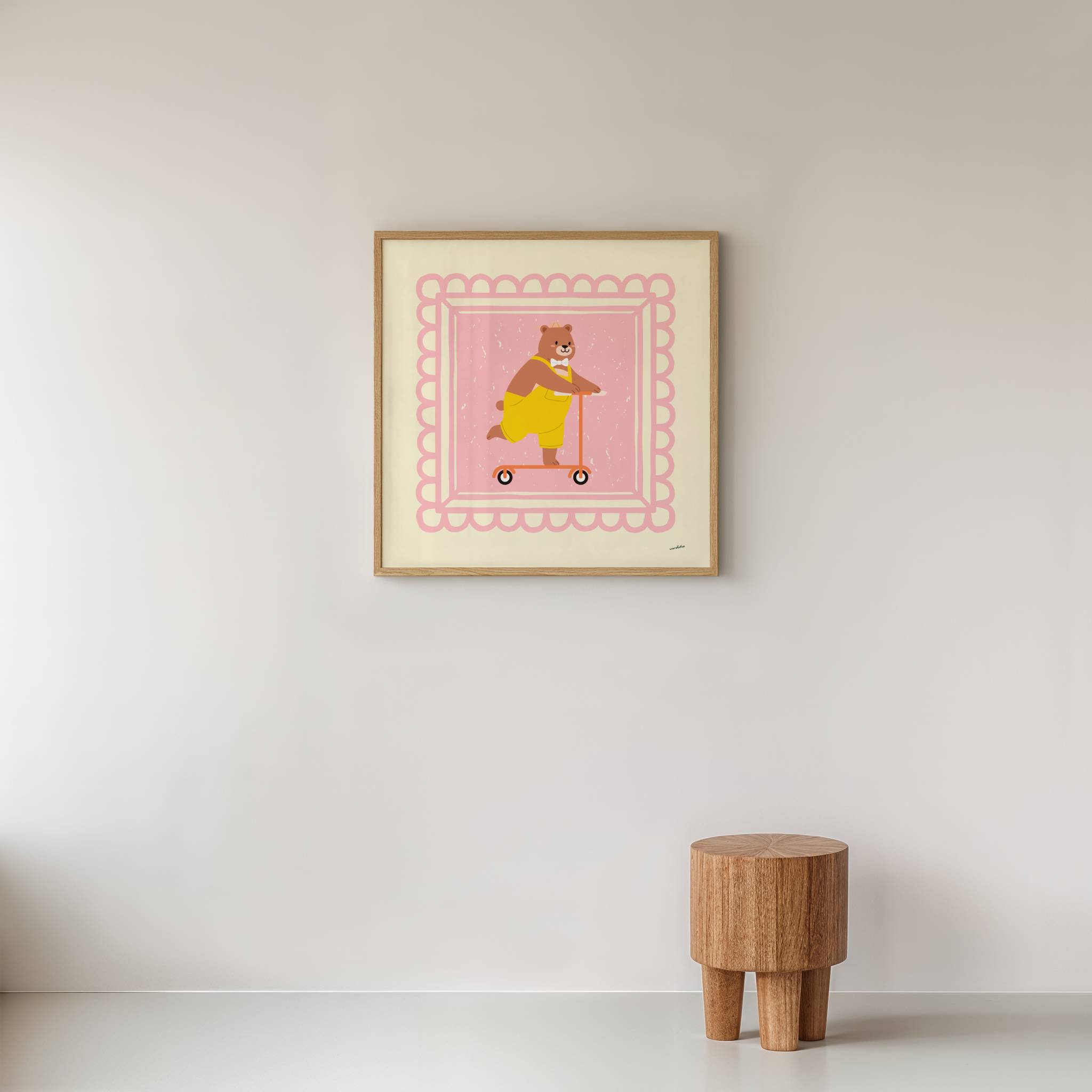 BEAR ON SCOOTER PRINT