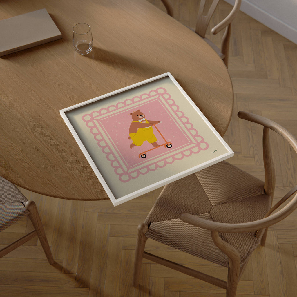 BEAR ON SCOOTER PRINT