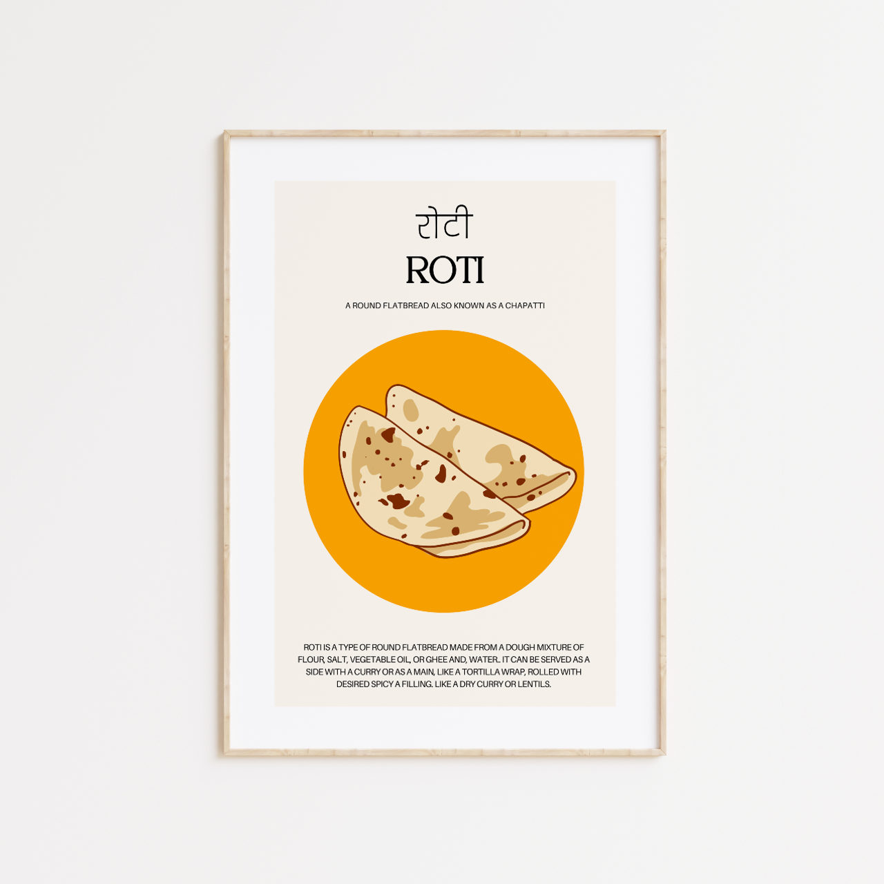 Roti Poster Print | Desi Wall Decor | wordot.co – wordotco