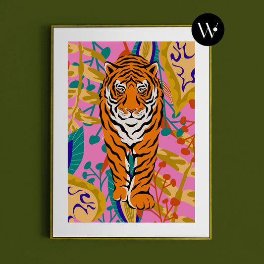 Vibrant Safari Tiger Poster Print